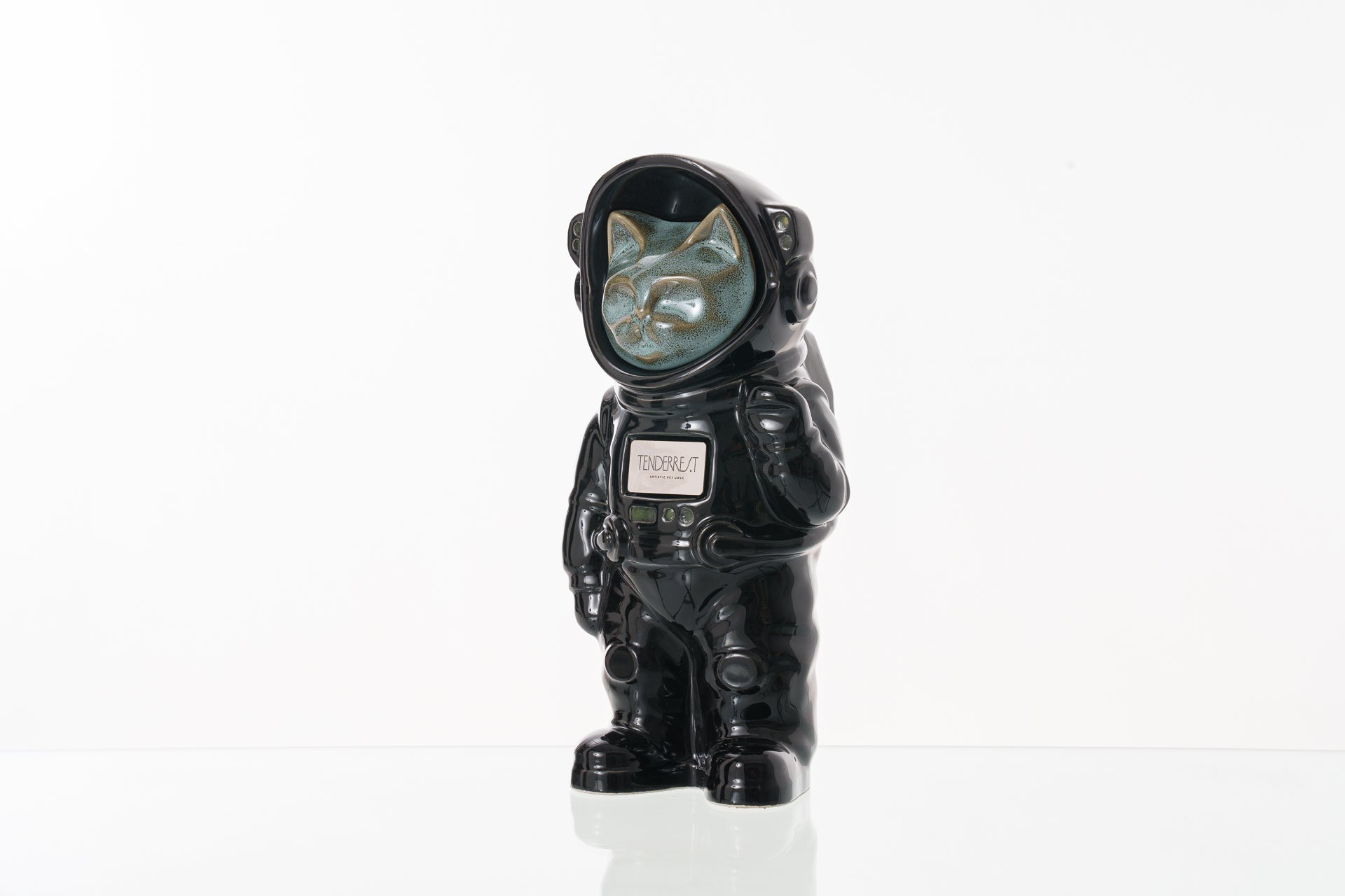 Urn for Ashes Astronaut Cat. Handmade Customisable Cat Cremation Urn. Handmade Astronaut Art Urn. Keepsake for Ashes by TenderRest. Black amp Costume
