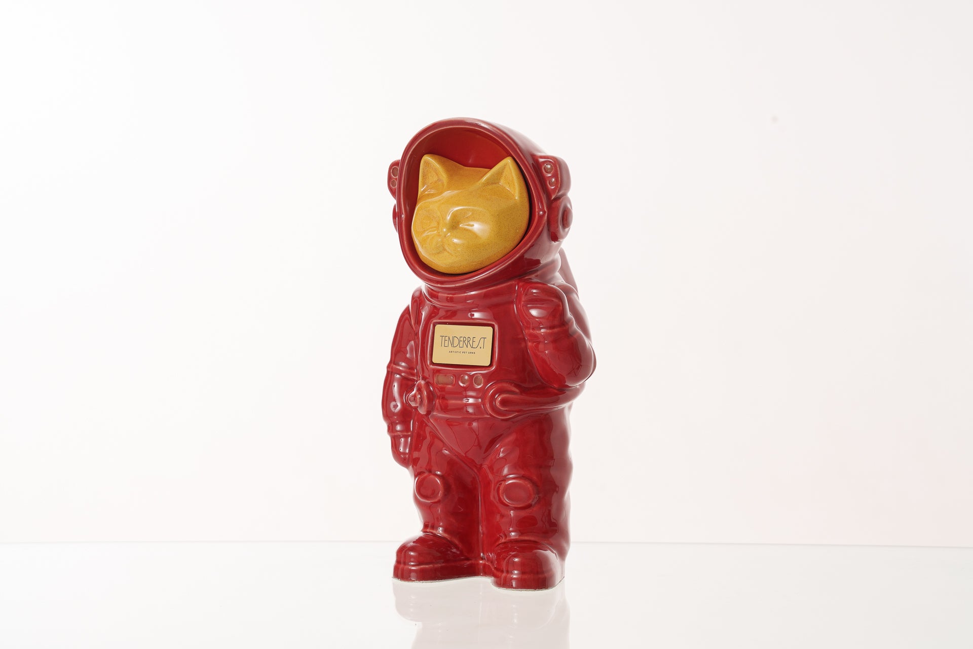 Urn for Ashes Astronaut Cat. Handmade Customisable Cat Cremation Urn. Handmade Astronaut Art Urn. Keepsake for Ashes by TenderRest. Yellow Head