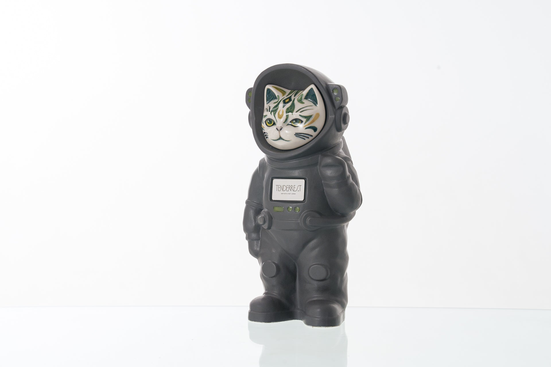 Handmade Customisable Cat Lunar Cremation Urn. Handmade Astronaut Art Urn by TenderRest Grey Costume