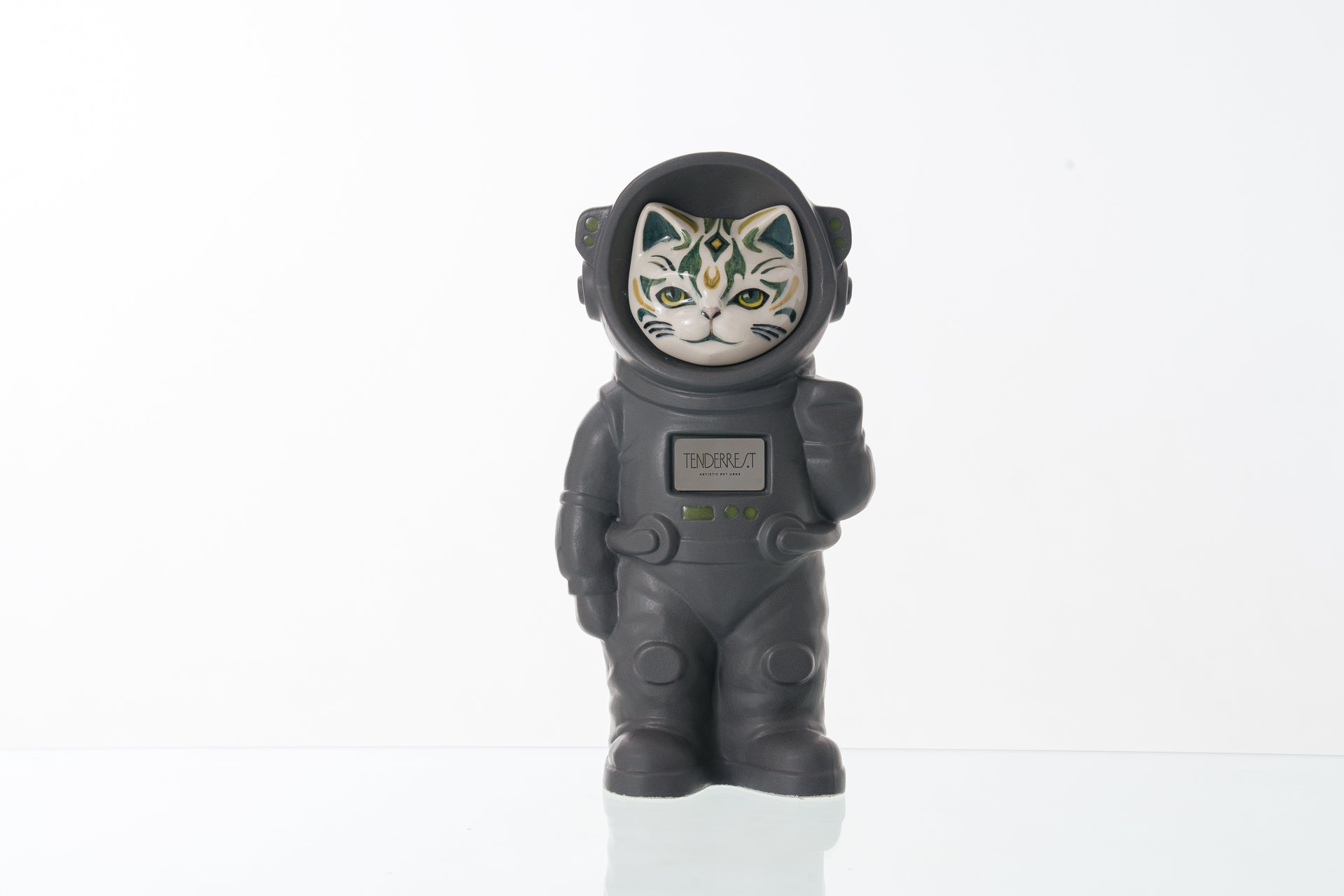 Handmade Customisable Cat Lunar Cremation Urn. Handmade Astronaut Art Urn by TenderRest Grey Costume
