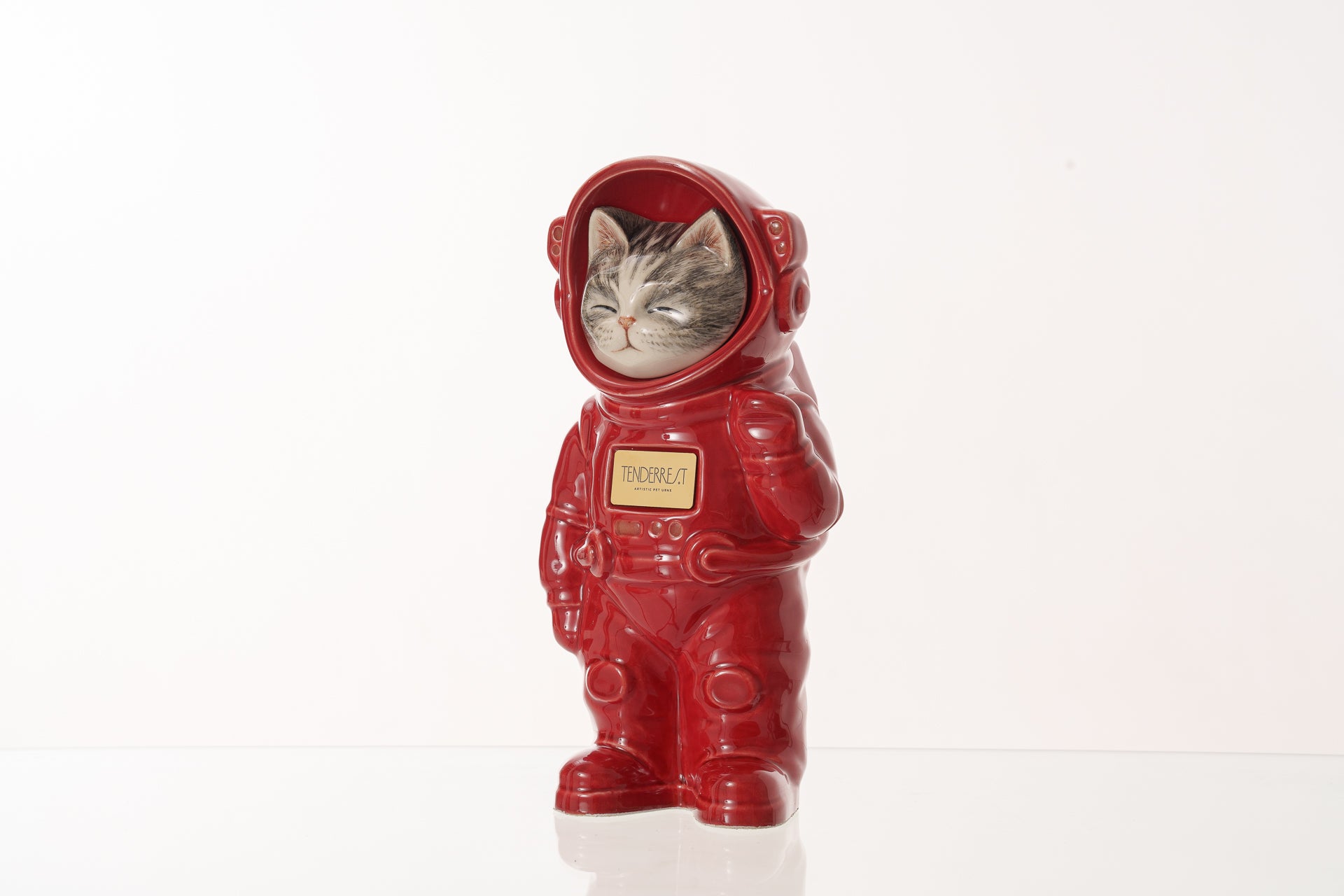 Handmade Customisable Cat Lyra Cremation Urn. Handmade Astronaut Art Urn by TenderRest Red Costume