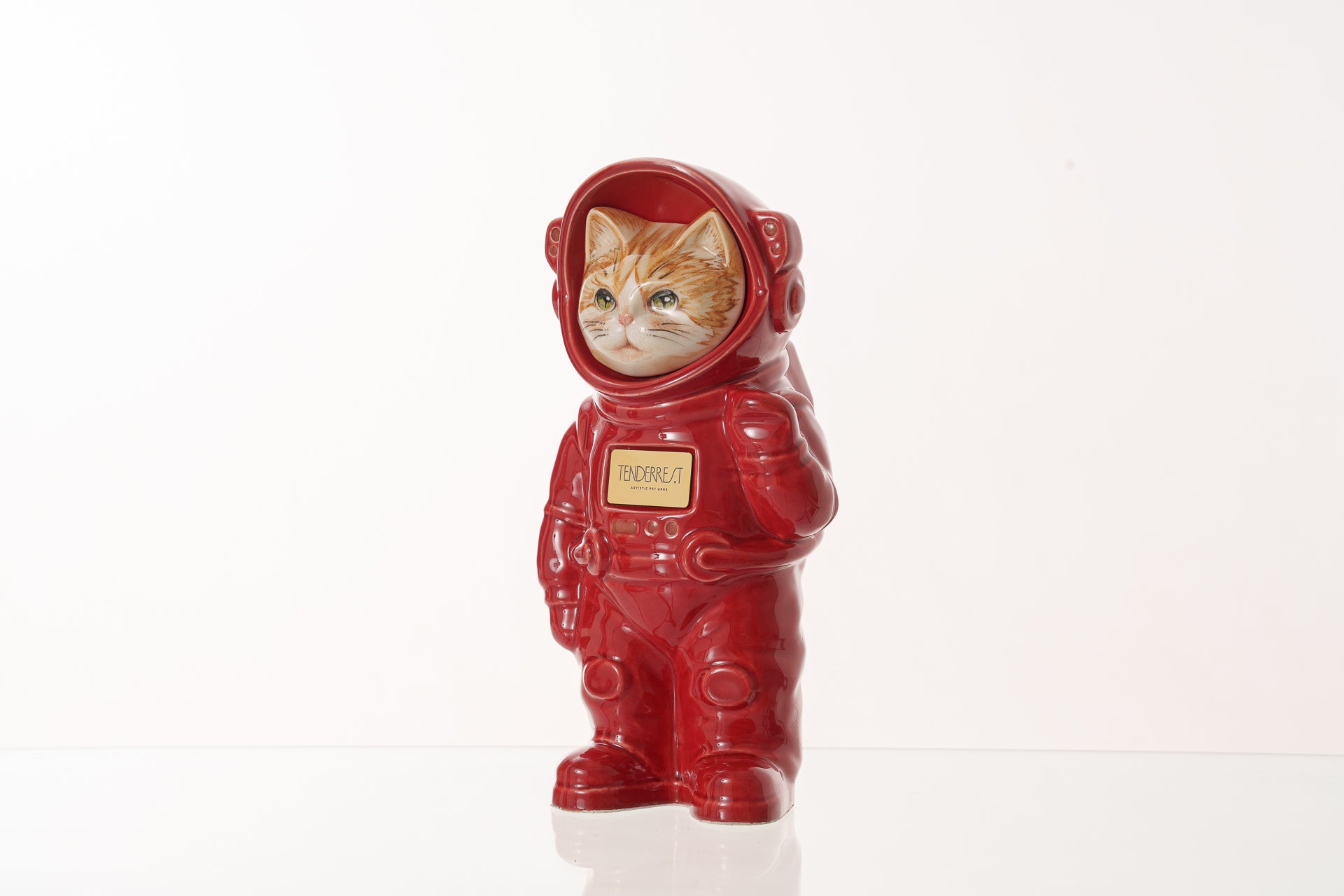 Handmade Customisable Cat Helios Cremation Urn. Handmade Astronaut Art Urn by TenderRest Red Costume
