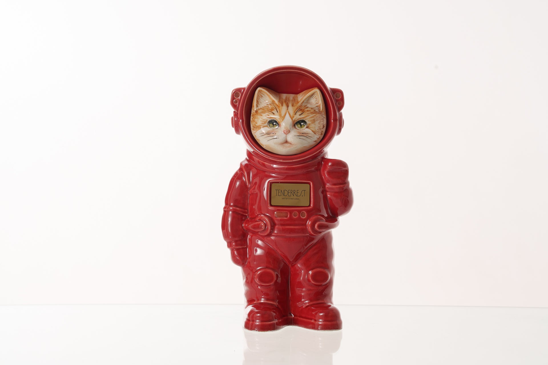 Handmade Customisable Cat Helios Cremation Urn. Handmade Astronaut Art Urn by TenderRest Red Costume