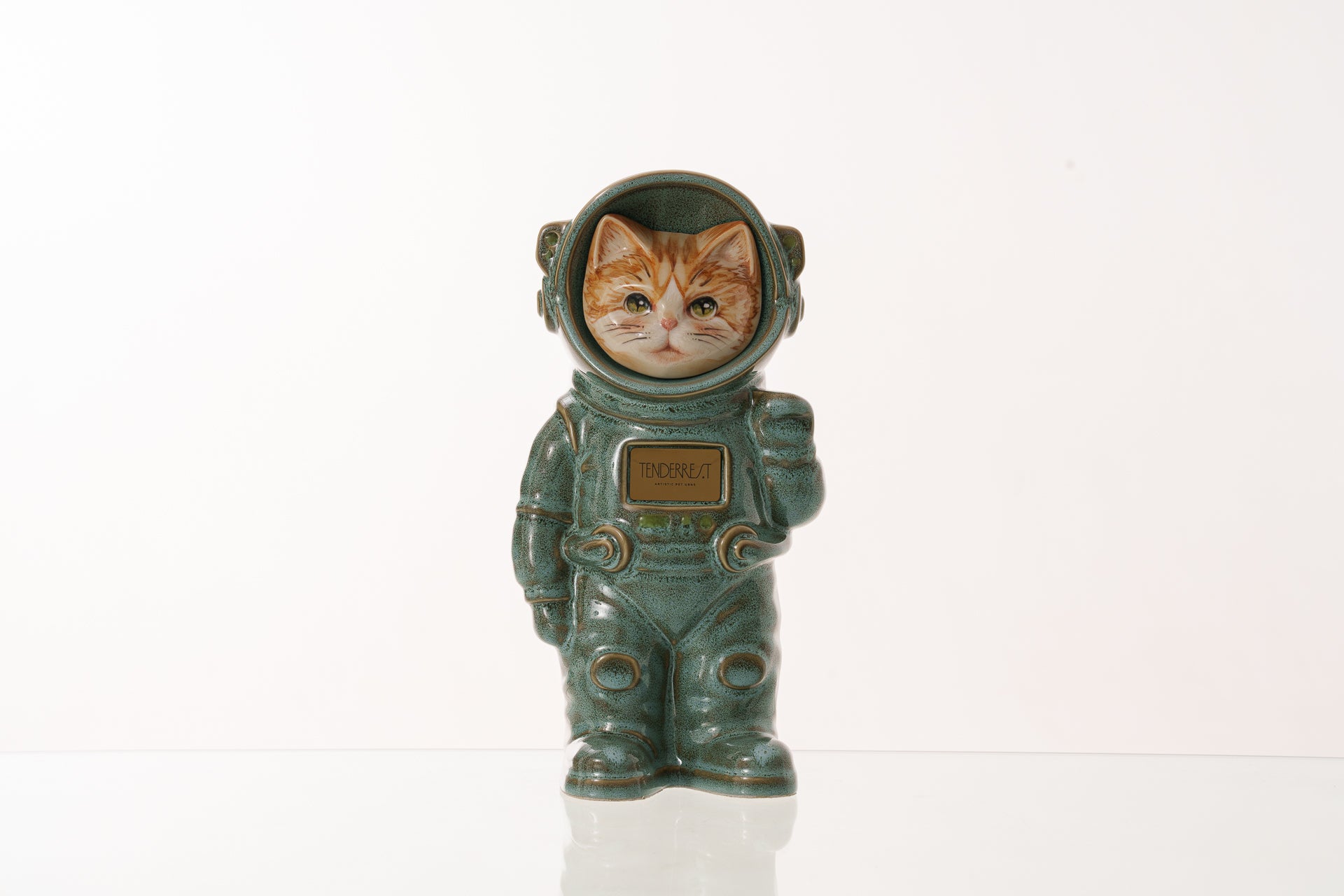 Handmade Customisable Cat Helios Cremation Urn. Handmade Astronaut Art Urn by TenderRest Oily GreenCostume