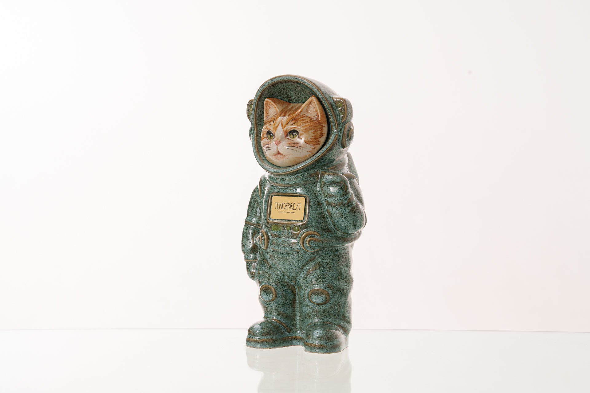 Handmade Customisable Cat Helios Cremation Urn. Handmade Astronaut Art Urn by TenderRest Oily GreenCostume