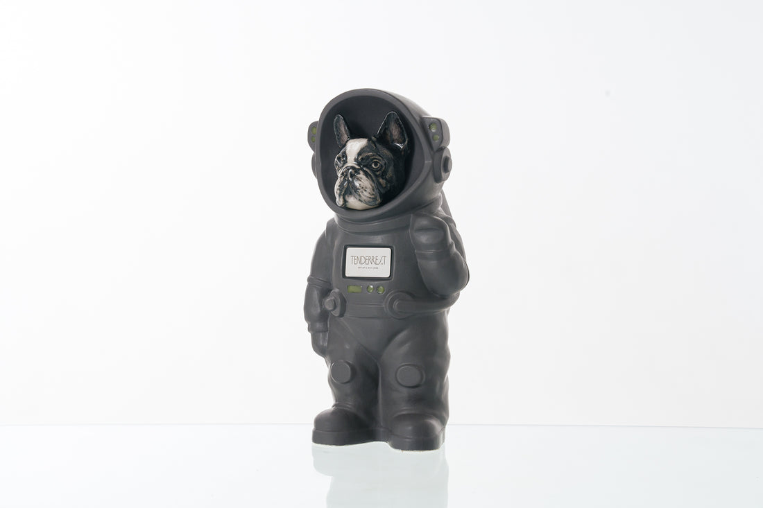 Urn for Ashes Astronaut Dog French Bulldog. Handmade Customisable Dog Cremation Urn. Handmade Astronaut Art Urn. Keepsake for Ashes by TenderRest. Grey Suite