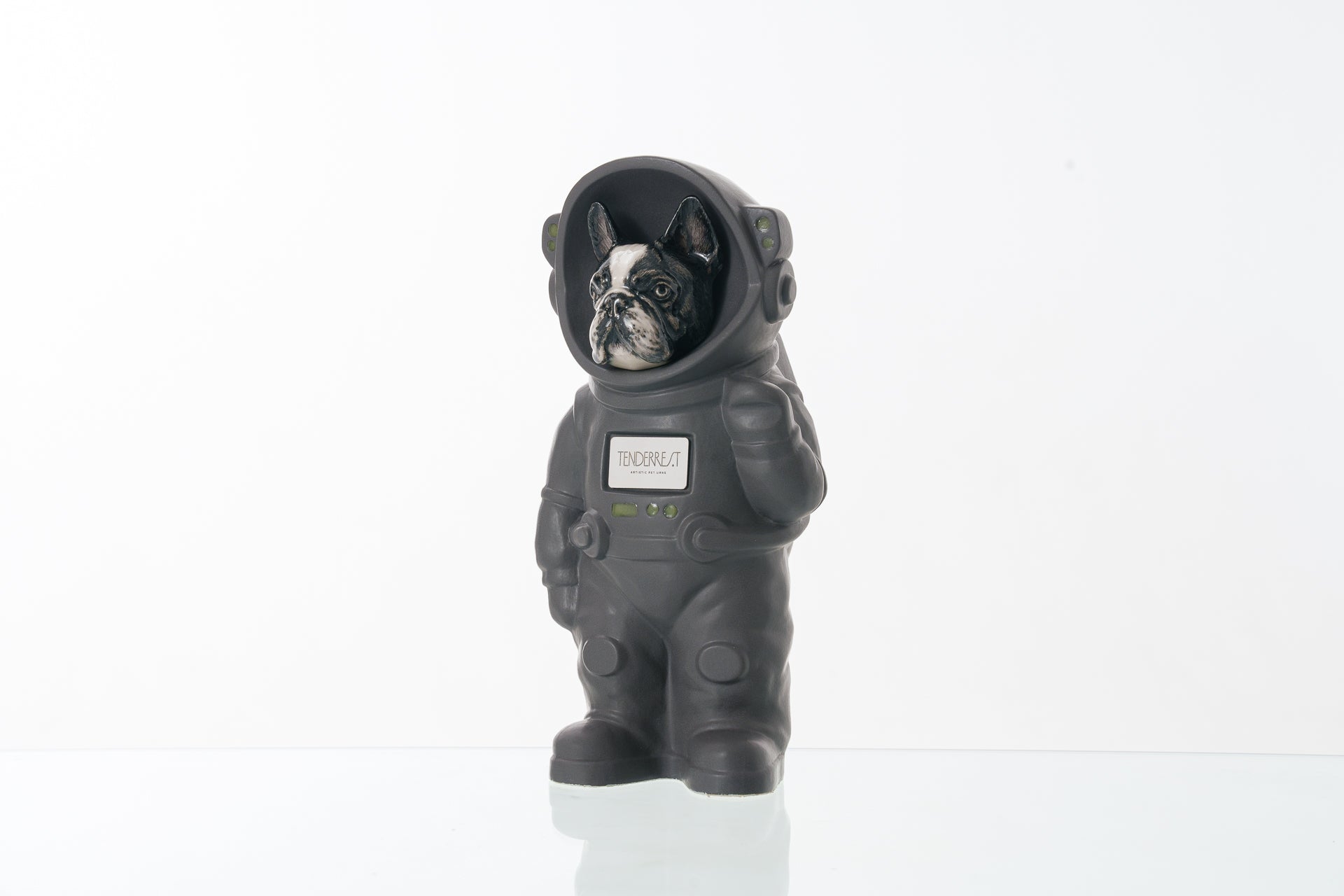 Urn for Ashes Astronaut Dog French Bulldog. Handmade Customisable Dog Cremation Urn. Handmade Astronaut Art Urn. Keepsake for Ashes by TenderRest. Grey Suite
