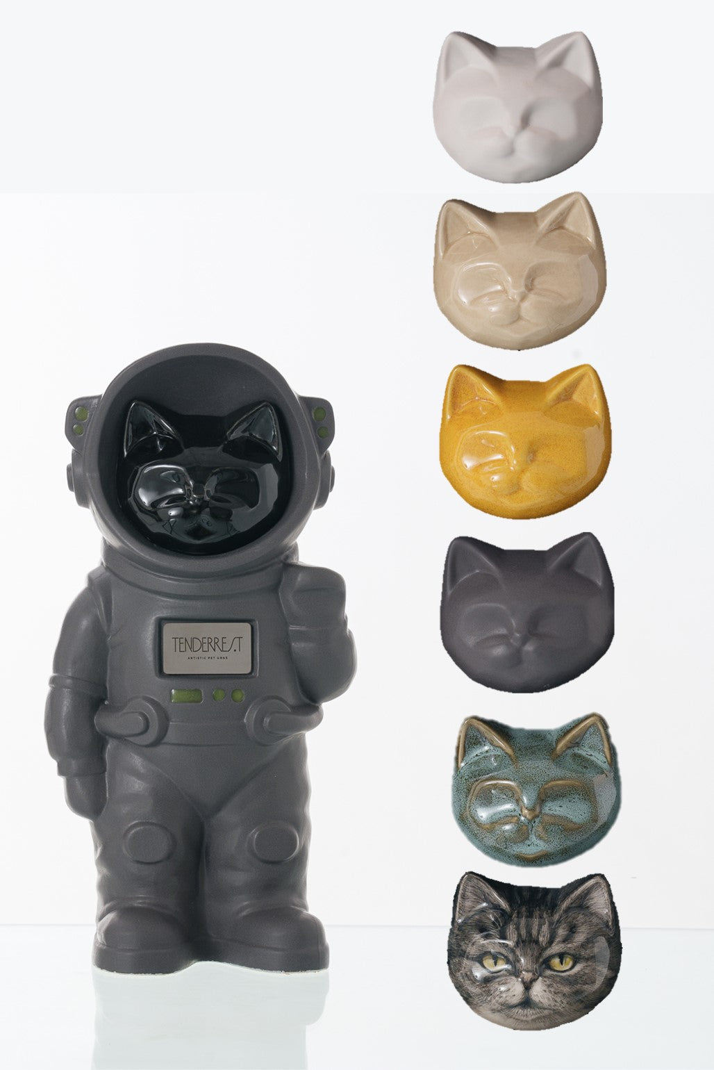 Customization of heads. Cat Urn