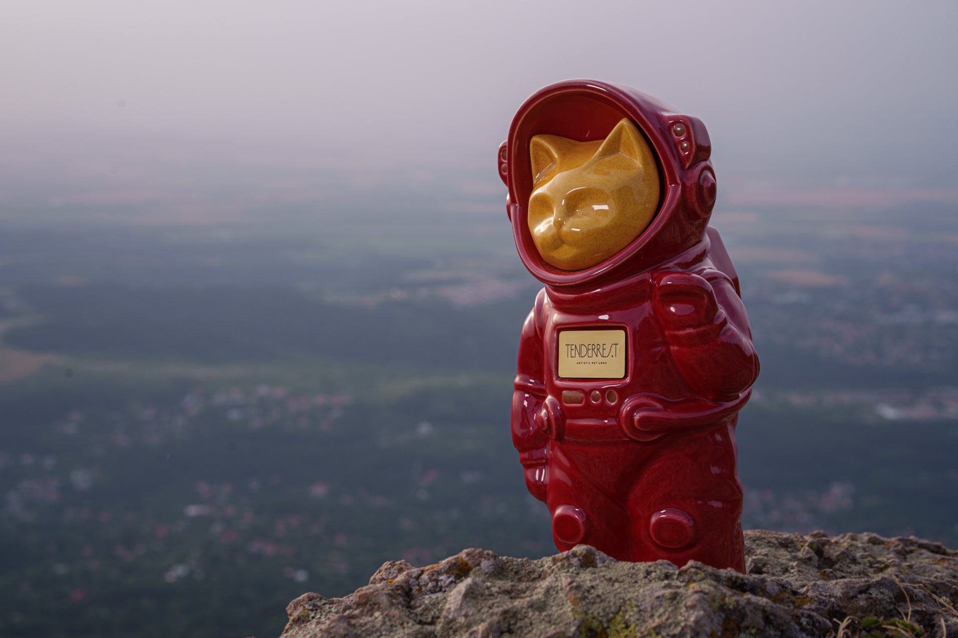 Urn for Ashes Astronaut Cat. Handmade Customisable Cat Cremation Urn. Handmade Astronaut Art Urn. Keepsake for Ashes by TenderRest.