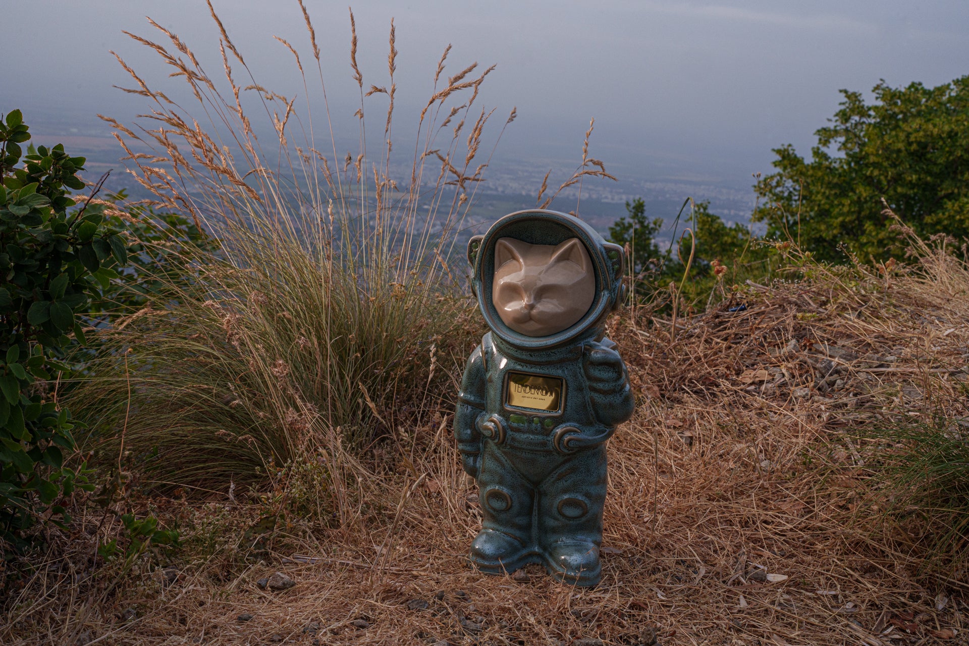 Urn for Ashes Astronaut Cat. Handmade Customisable Cat Cremation Urn. Handmade Astronaut Art Urn. Keepsake for Ashes by TenderRest.