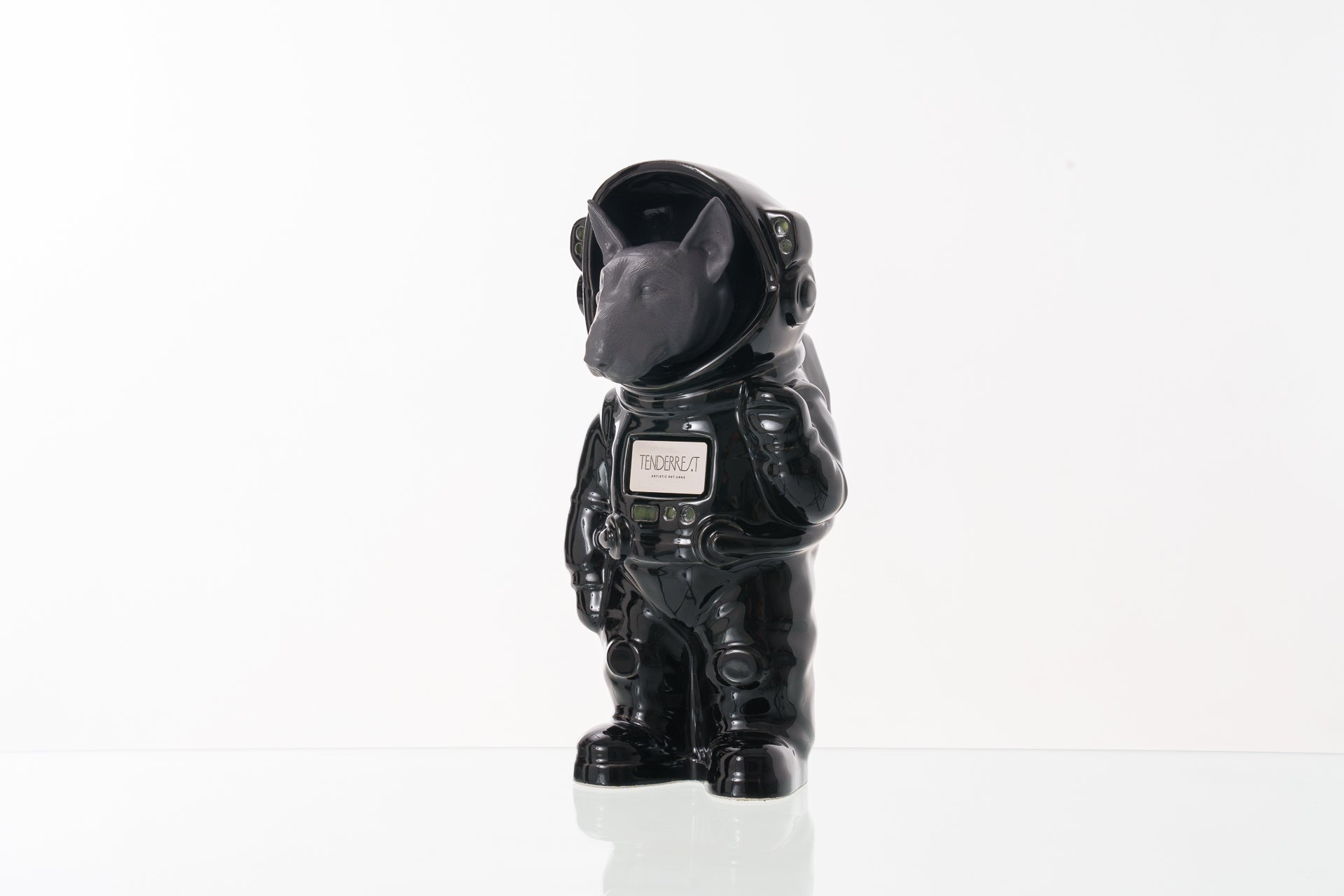 Urn for Ashes Astronaut Dog Bull Terrier. Handmade Customisable Dog Cremation Urn. Handmade Astronaut Art Urn. Keepsake for Ashes by TenderRest. Black Costume