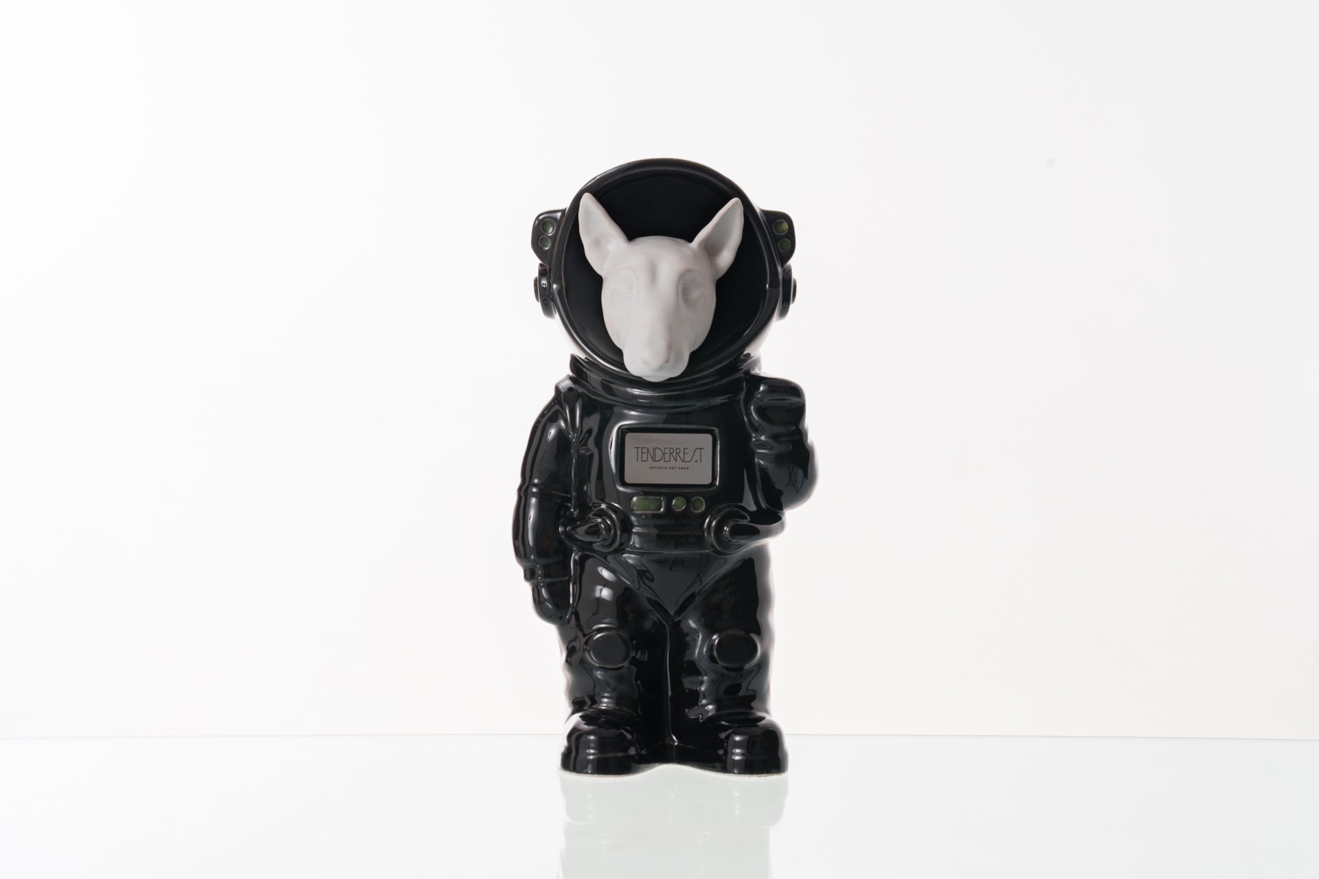 Urn for Ashes Astronaut Dog Bull Terrier. Handmade Customisable Dog Cremation Urn. Handmade Astronaut Art Urn. Keepsake for Ashes by TenderRest. Black Costume
