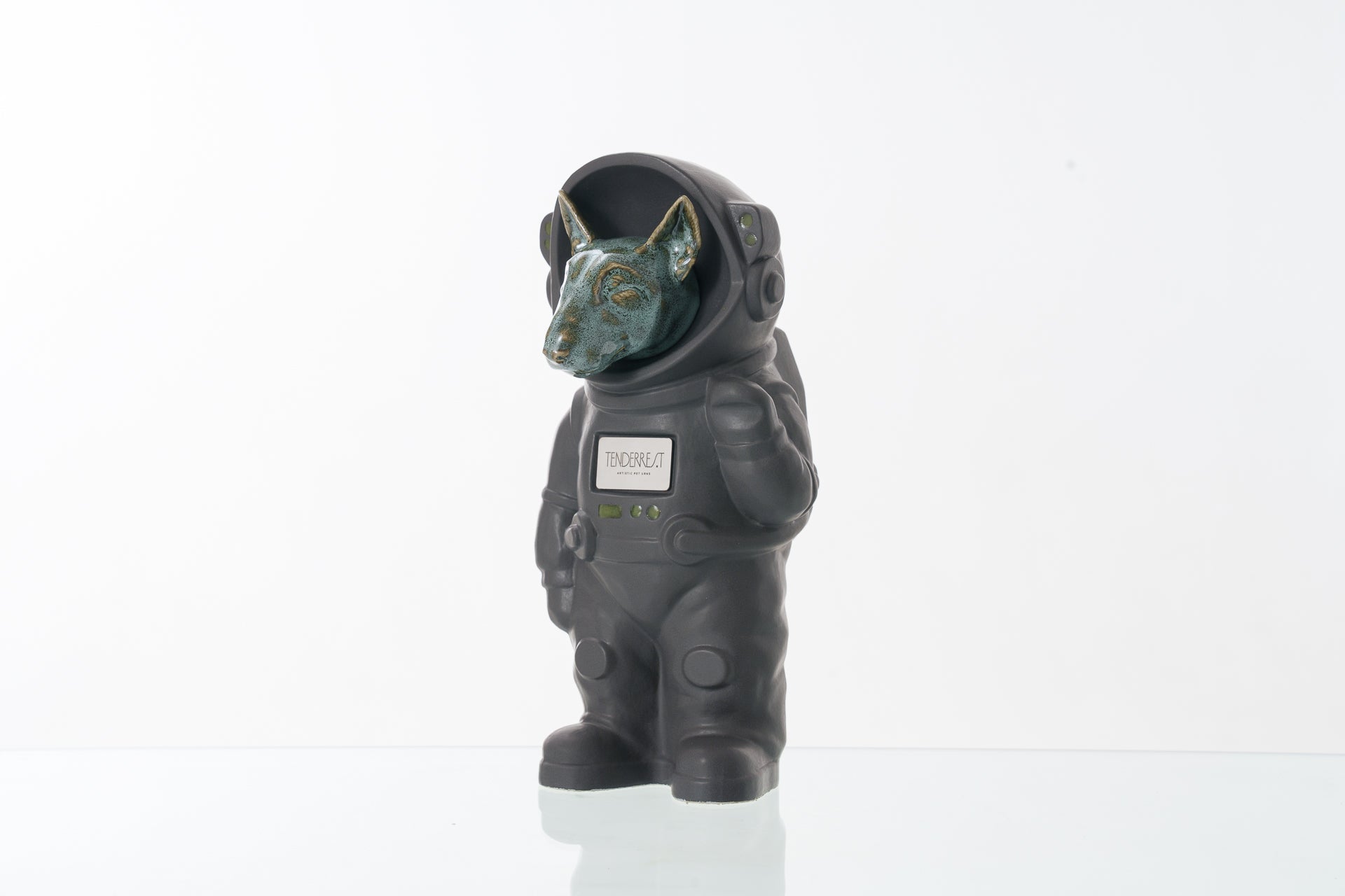 Urn for Ashes Astronaut Dog Bull Terrier. Handmade Customisable Dog Cremation Urn. Handmade Astronaut Art Urn. Keepsake for Ashes by TenderRest. Grey Costume