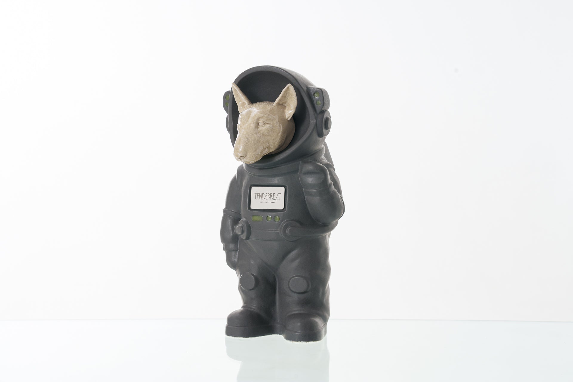 Urn for Ashes Astronaut Dog Bull Terrier. Handmade Customisable Dog Cremation Urn. Handmade Astronaut Art Urn. Keepsake for Ashes by TenderRest. Grey Costume