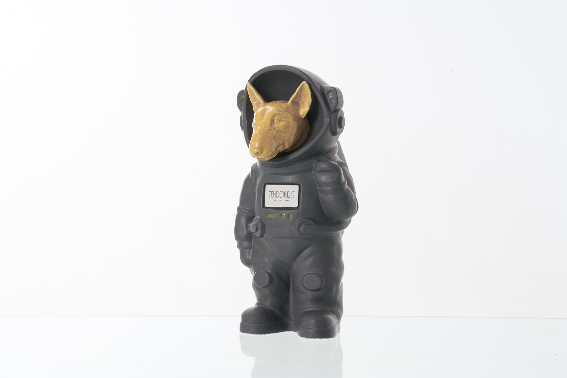 Urn for Ashes Astronaut Dog Bull Terrier. Handmade Customisable Dog Cremation Urn. Handmade Astronaut Art Urn. Keepsake for Ashes by TenderRest. Grey Costume