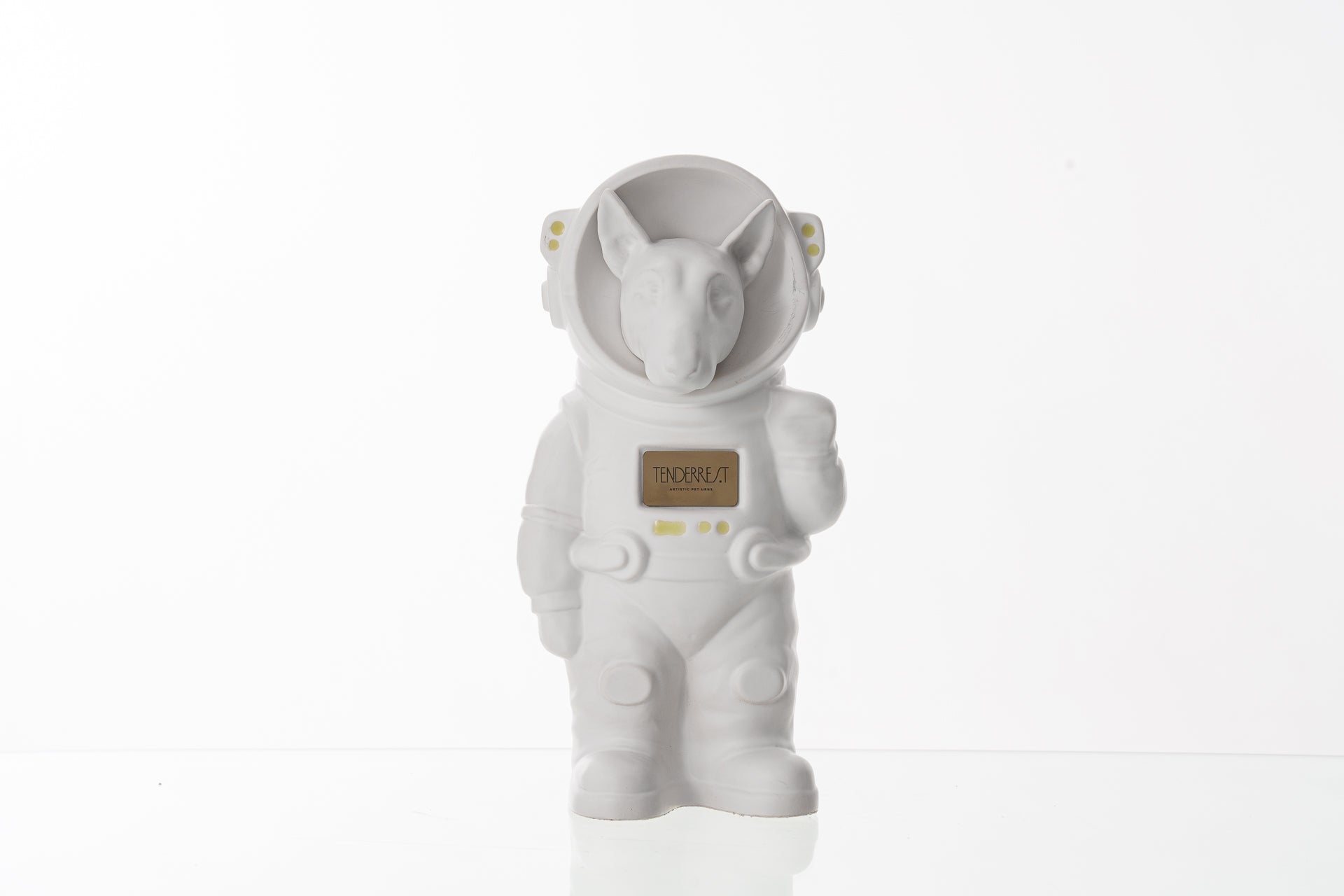 Urn for Ashes Astronaut Dog Bull Terrier. Handmade Customisable Dog Cremation Urn. Handmade Astronaut Art Urn. Keepsake for Ashes by TenderRest. White Costume