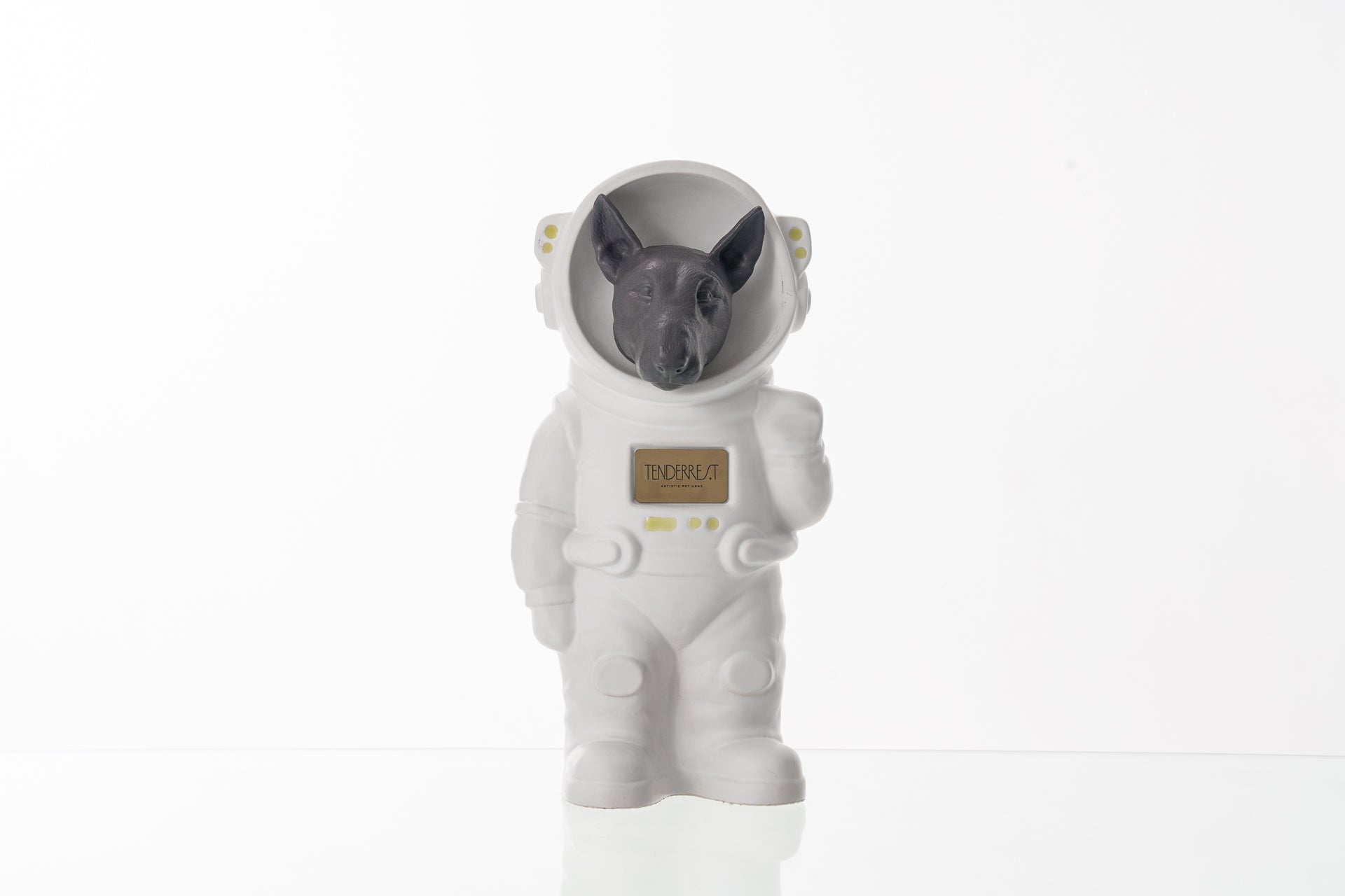 Urn for Ashes Astronaut Dog Bull Terrier. Handmade Customisable Dog Cremation Urn. Handmade Astronaut Art Urn. Keepsake for Ashes by TenderRest. White Costume
