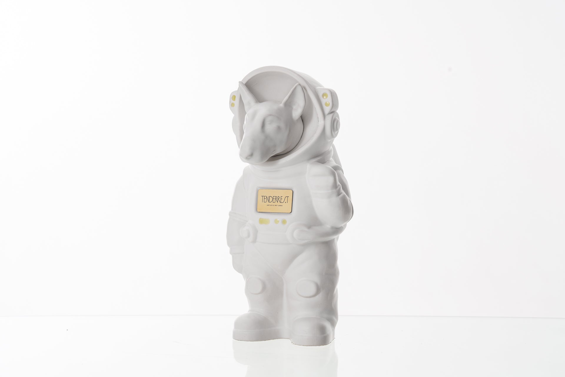 Urn for Ashes Astronaut Dog Bull Terrier. Handmade Customisable Dog Cremation Urn. Handmade Astronaut Art Urn. Keepsake for Ashes by TenderRest. White Costume