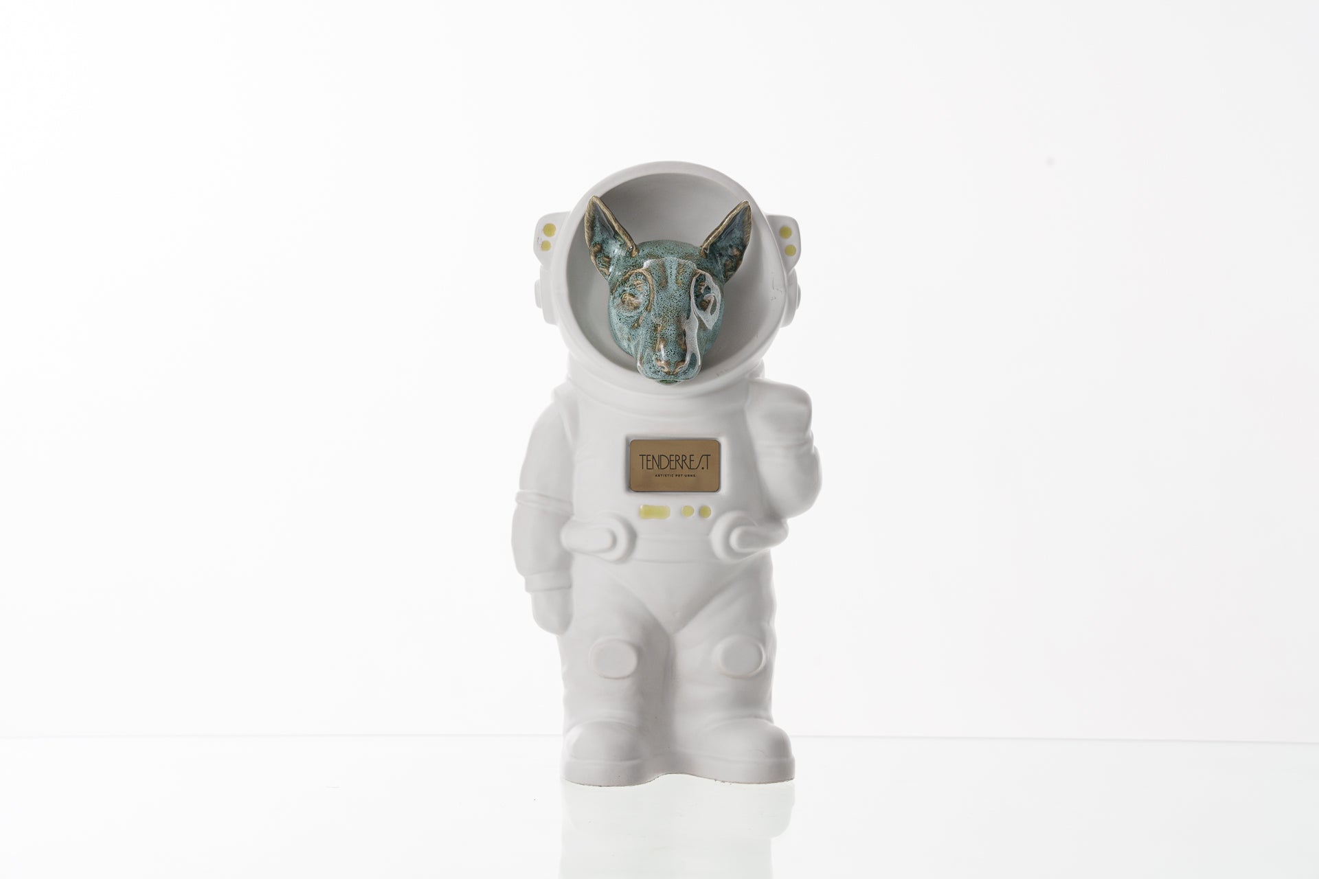 Urn for Ashes Astronaut Dog Bull Terrier. Handmade Customisable Dog Cremation Urn. Handmade Astronaut Art Urn. Keepsake for Ashes by TenderRest. White Costume