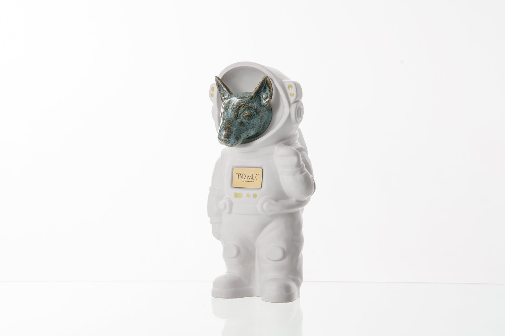 Urn for Ashes Astronaut Dog Bull Terrier. Handmade Customisable Dog Cremation Urn. Handmade Astronaut Art Urn. Keepsake for Ashes by TenderRest. White Costume