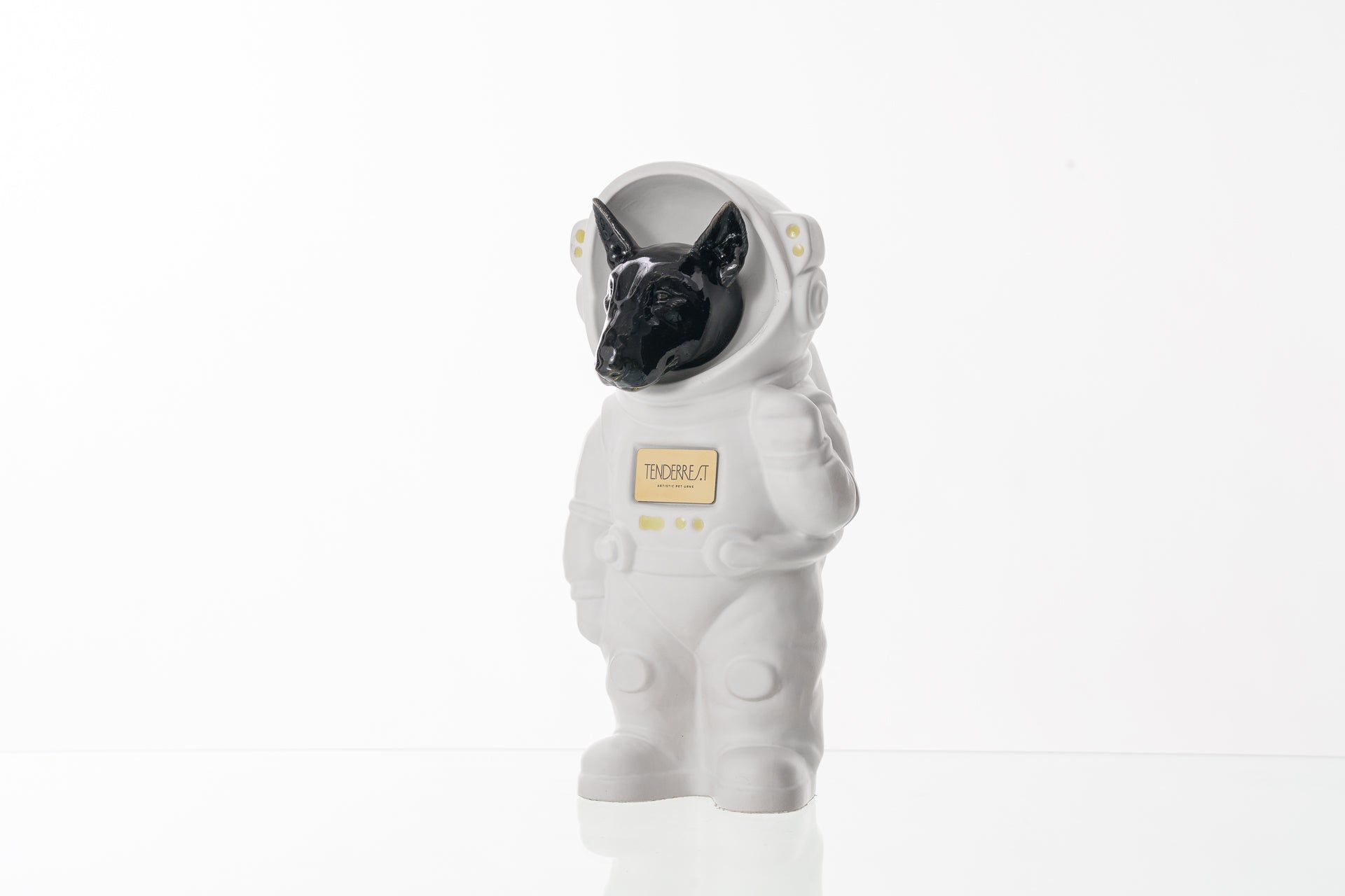 Urn for Ashes Astronaut Dog Bull Terrier. Handmade Customisable Dog Cremation Urn. Handmade Astronaut Art Urn. Keepsake for Ashes by TenderRest. White Costume