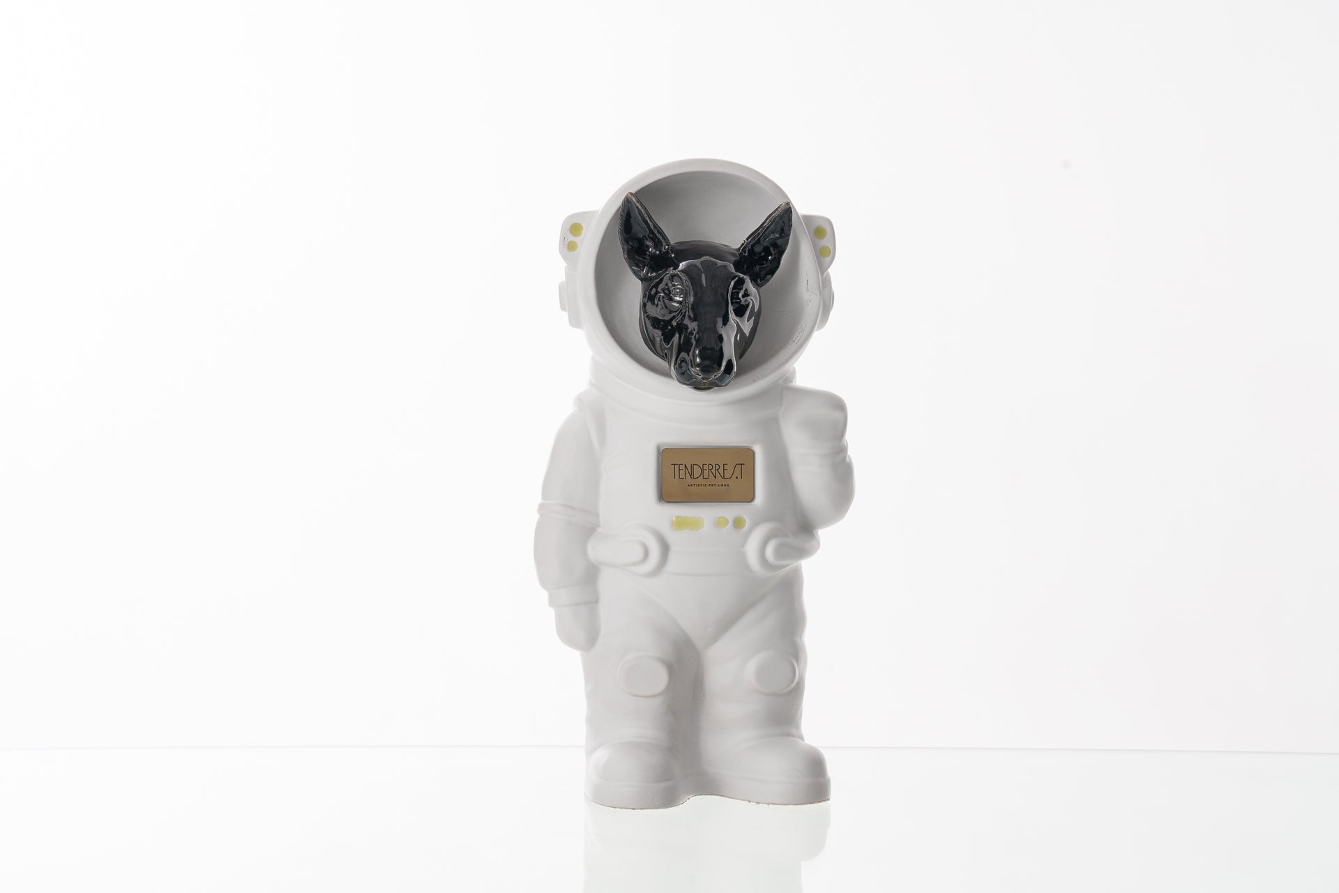 Urn for Ashes Astronaut Dog Bull Terrier. Handmade Customisable Dog Cremation Urn. Handmade Astronaut Art Urn. Keepsake for Ashes by TenderRest. White Costume