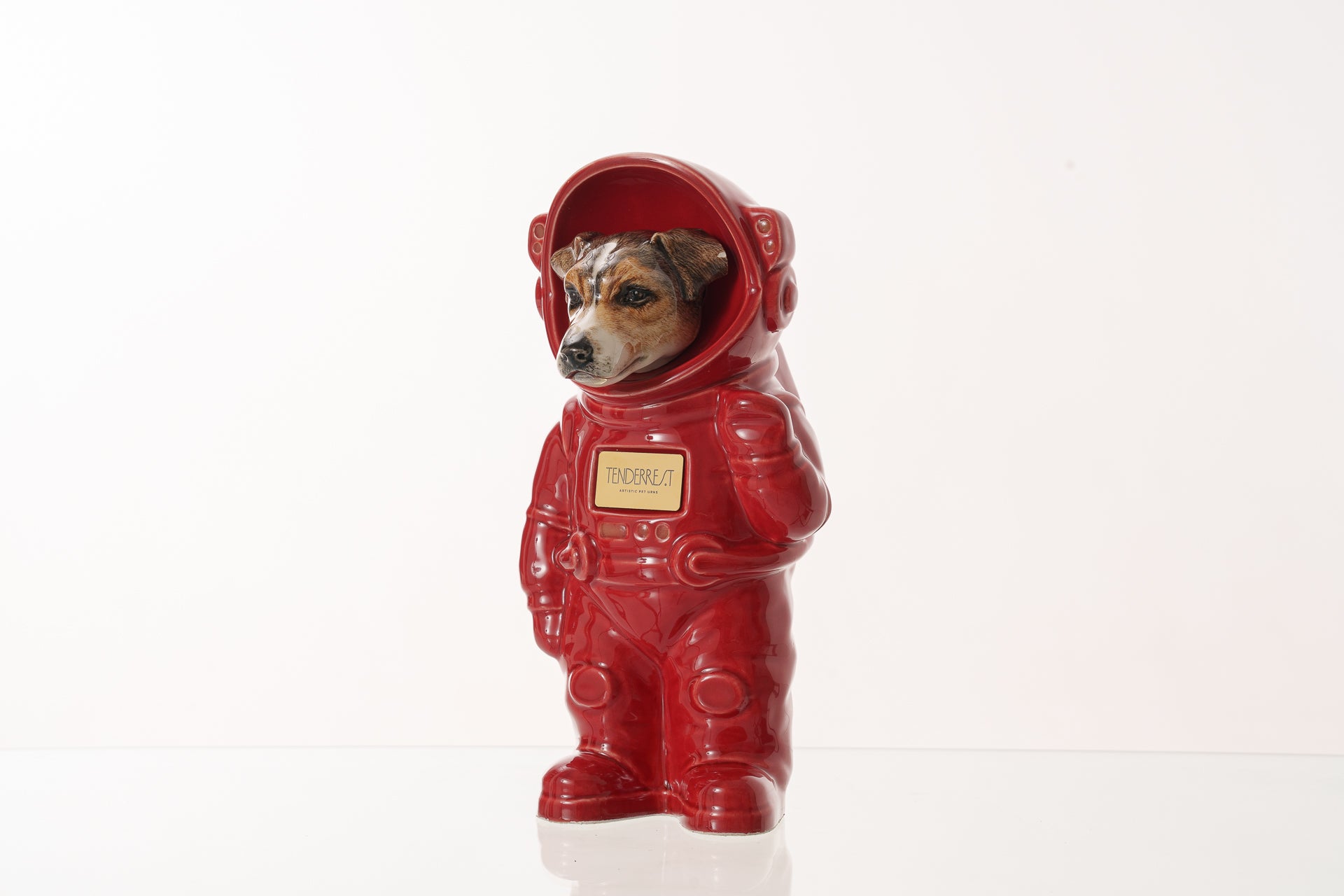 Urn for Ashes Astronaut Dog Jack Russel. Handmade Customisable Dog Cremation Urn. Handmade Astronaut Art Urn. Keepsake for Ashes by TenderRest. Customisable Pet Urn