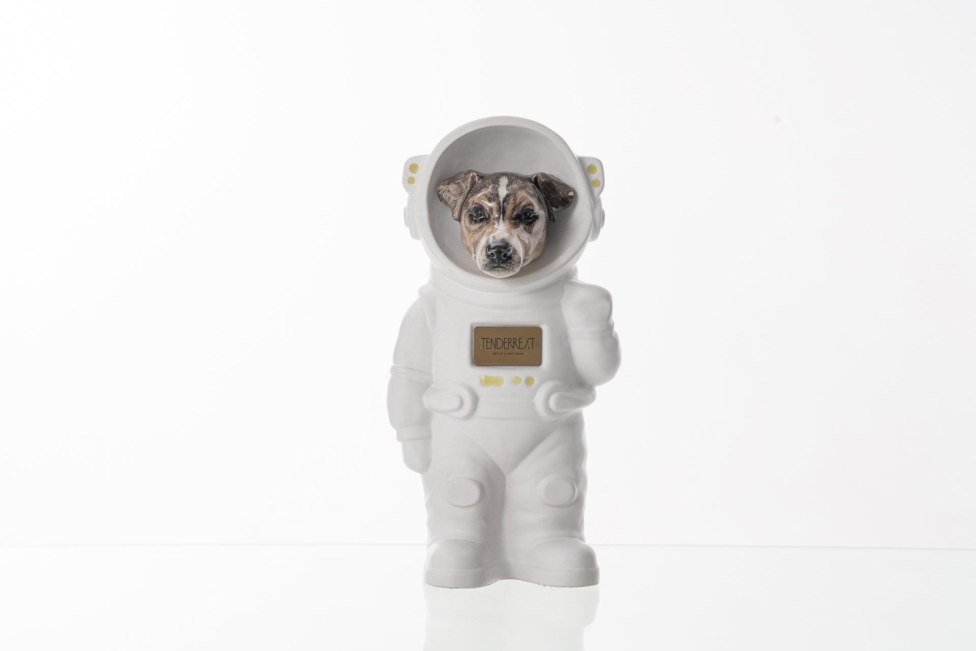 Urn for Ashes Astronaut Dog Jack Russel. Handmade Customisable Dog Cremation Urn. Handmade Astronaut Art Urn. Keepsake for Ashes by TenderRest. Customisable Pet Urn White costume