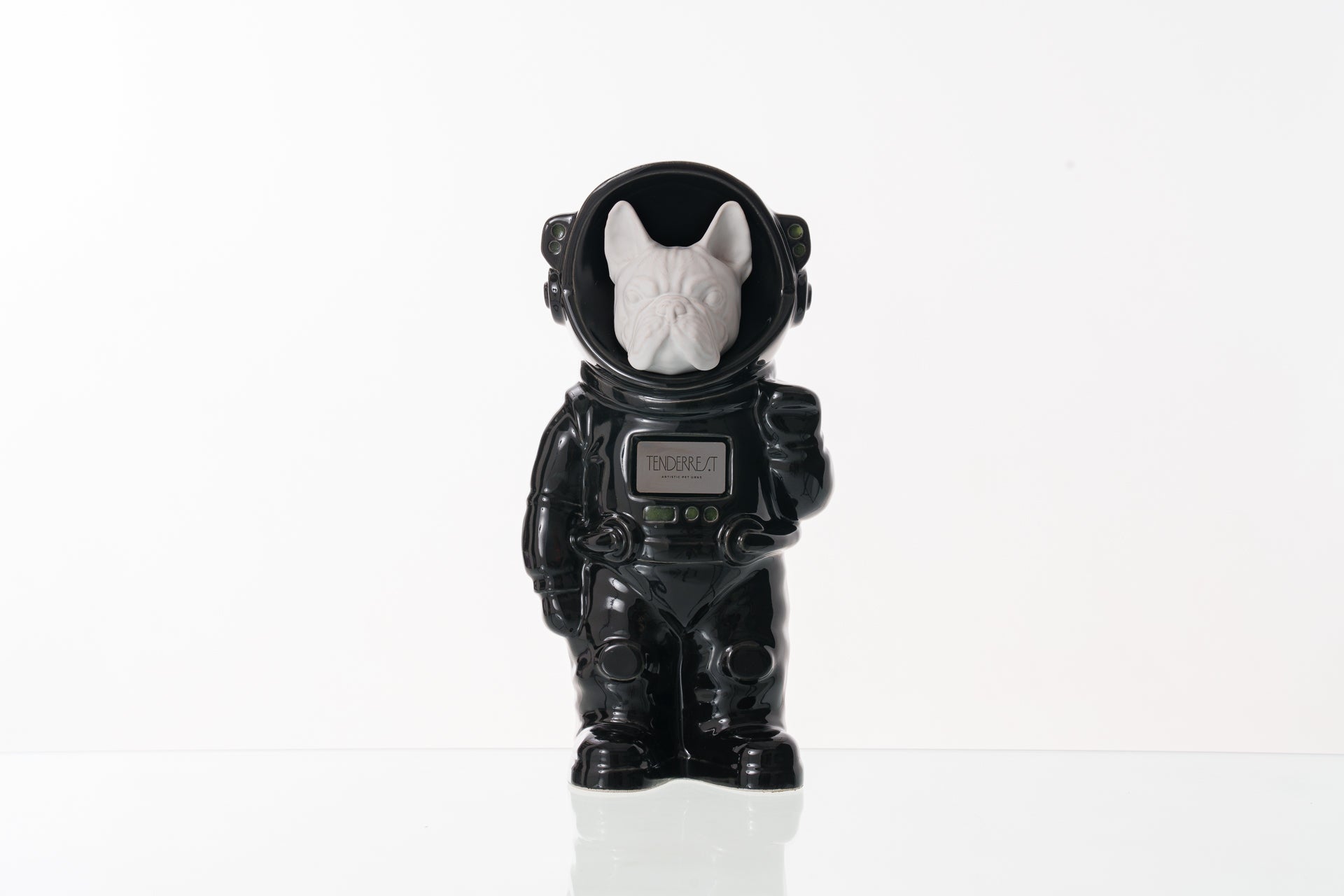 Urn for Ashes Astronaut Dog French Bulldog. Handmade Customisable Dog Cremation Urn. Handmade Astronaut Art Urn. Keepsake for Ashes by TenderRest. Black Costume