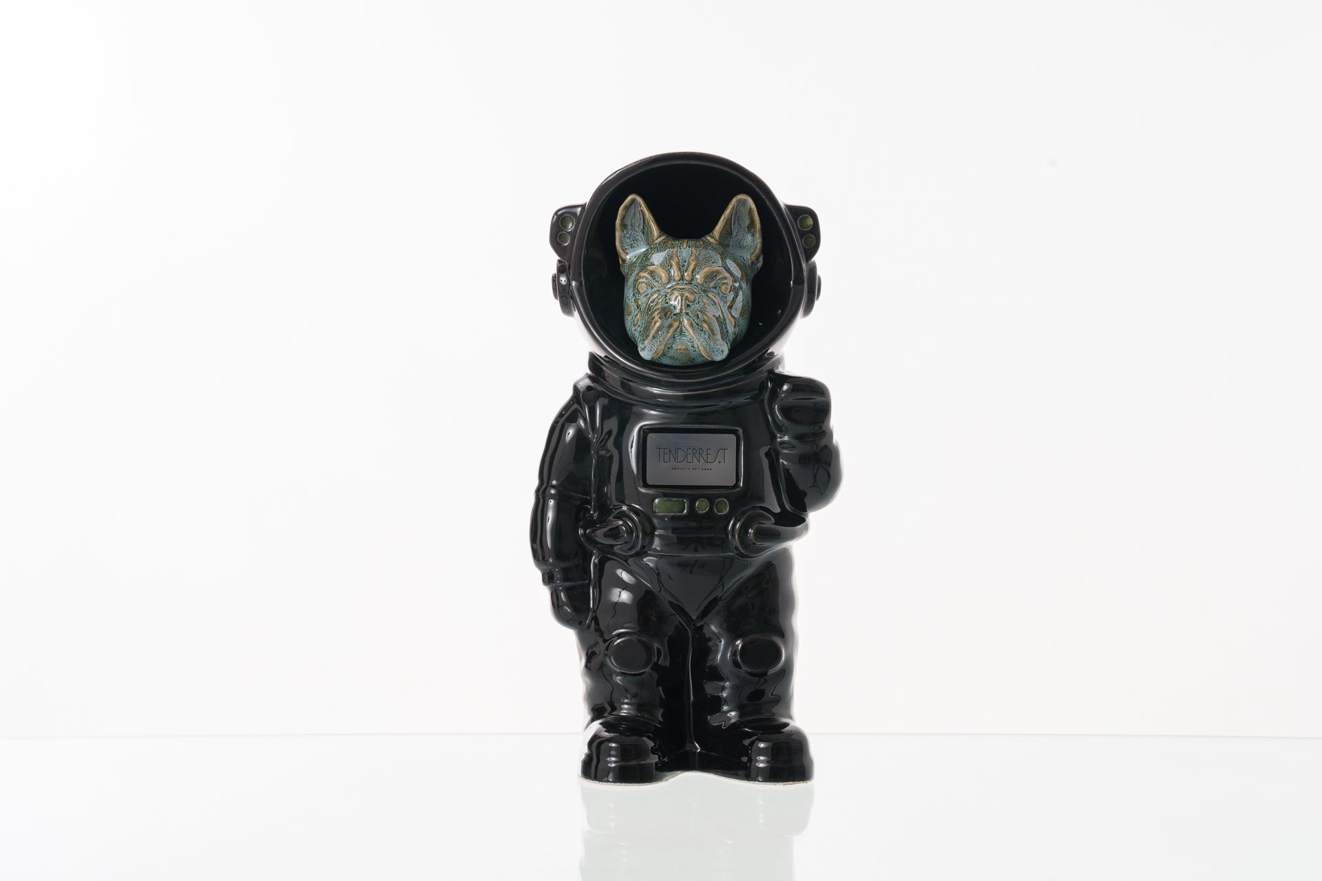Urn for Ashes Astronaut Dog French Bulldog. Handmade Customisable Dog Cremation Urn. Handmade Astronaut Art Urn. Keepsake for Ashes by TenderRest. Black Costume