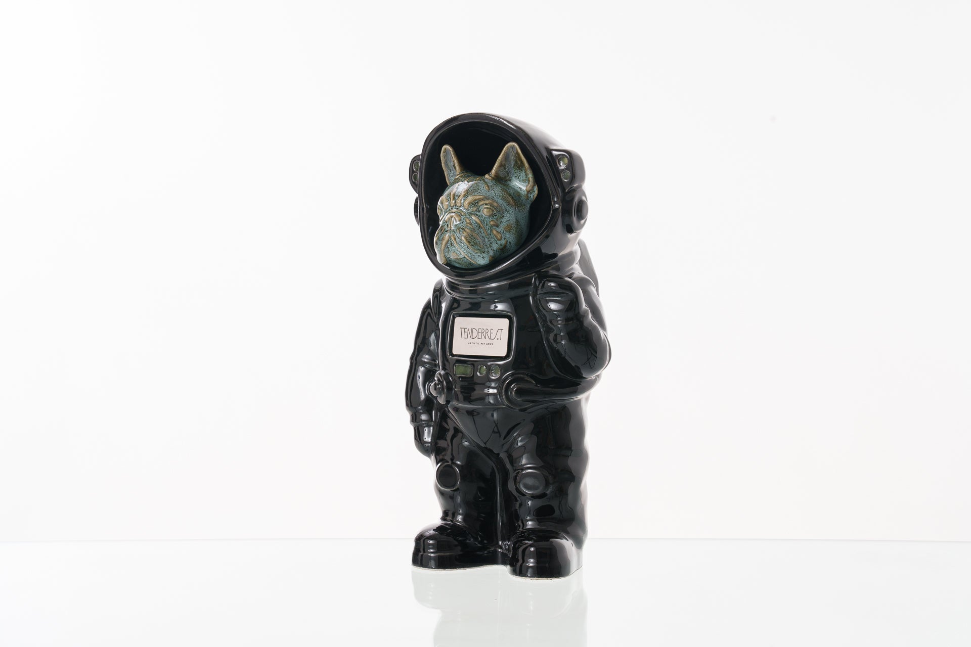 Urn for Ashes Astronaut Dog French Bulldog. Handmade Customisable Dog Cremation Urn. Handmade Astronaut Art Urn. Keepsake for Ashes by TenderRest. Black Costume