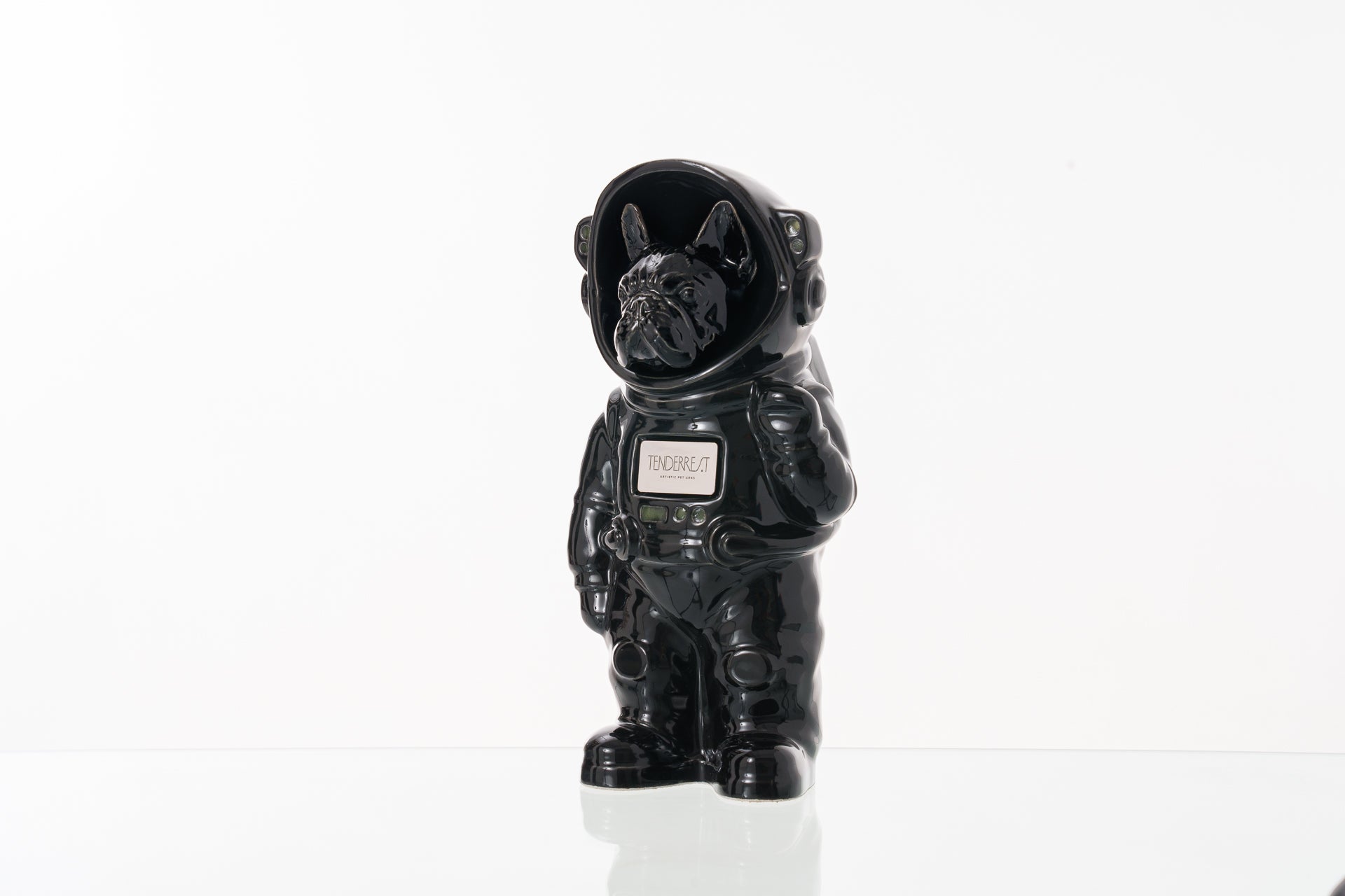 Urn for Ashes Astronaut Dog French Bulldog. Handmade Customisable Dog Cremation Urn. Handmade Astronaut Art Urn. Keepsake for Ashes by TenderRest. Black