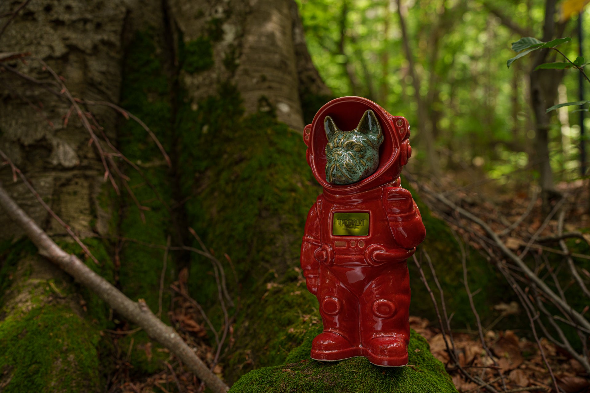 Urn for Ashes Astronaut Dog French Bulldog. Handmade Customisable Dog Cremation Urn. Handmade Astronaut Art Urn. Keepsake for Ashes by TenderRest. Red Costume
