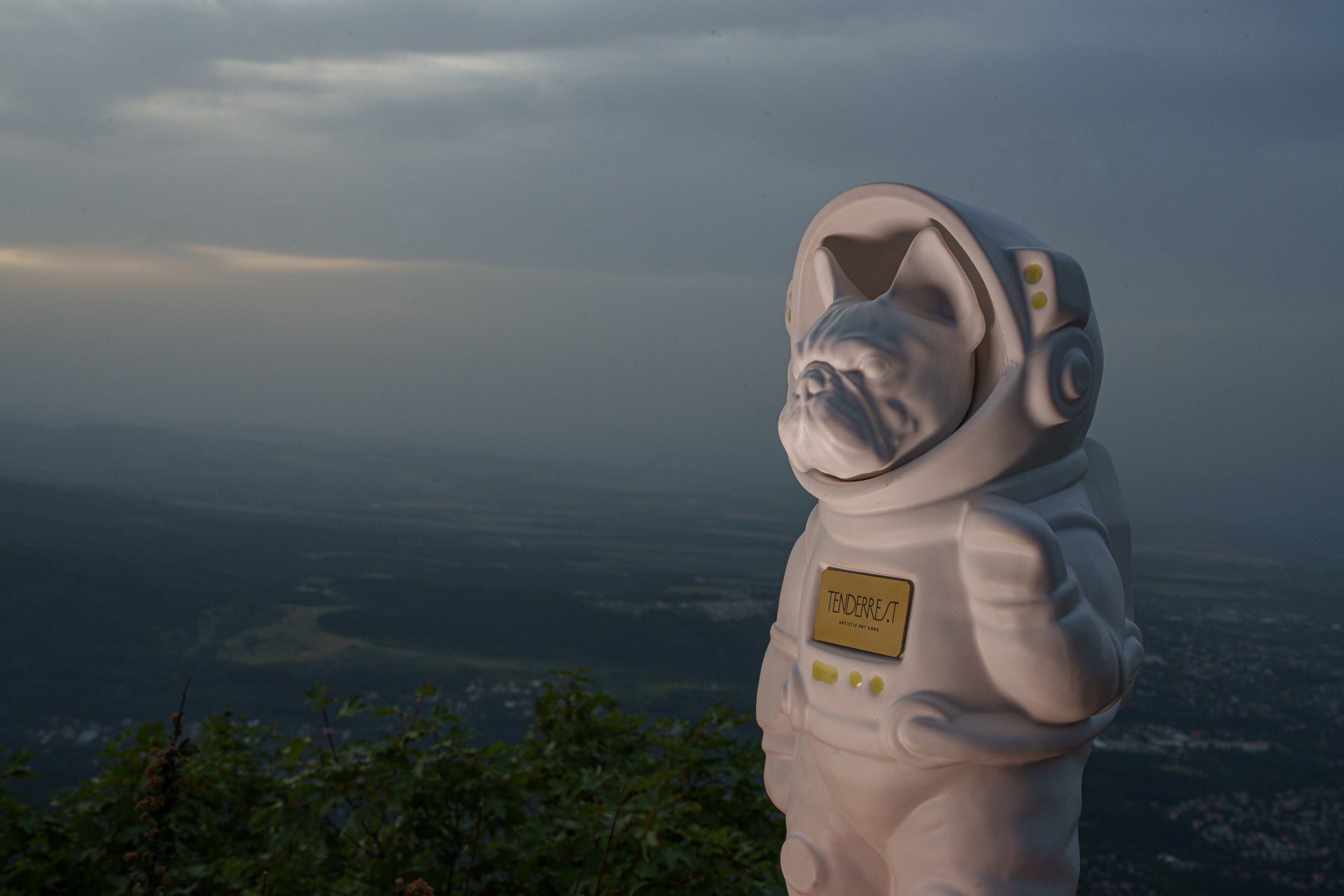 Urn for Ashes Astronaut Dog French Bulldog. Handmade Customisable Dog Cremation Urn. Handmade Astronaut Art Urn. Keepsake for Ashes by TenderRest. White Costume