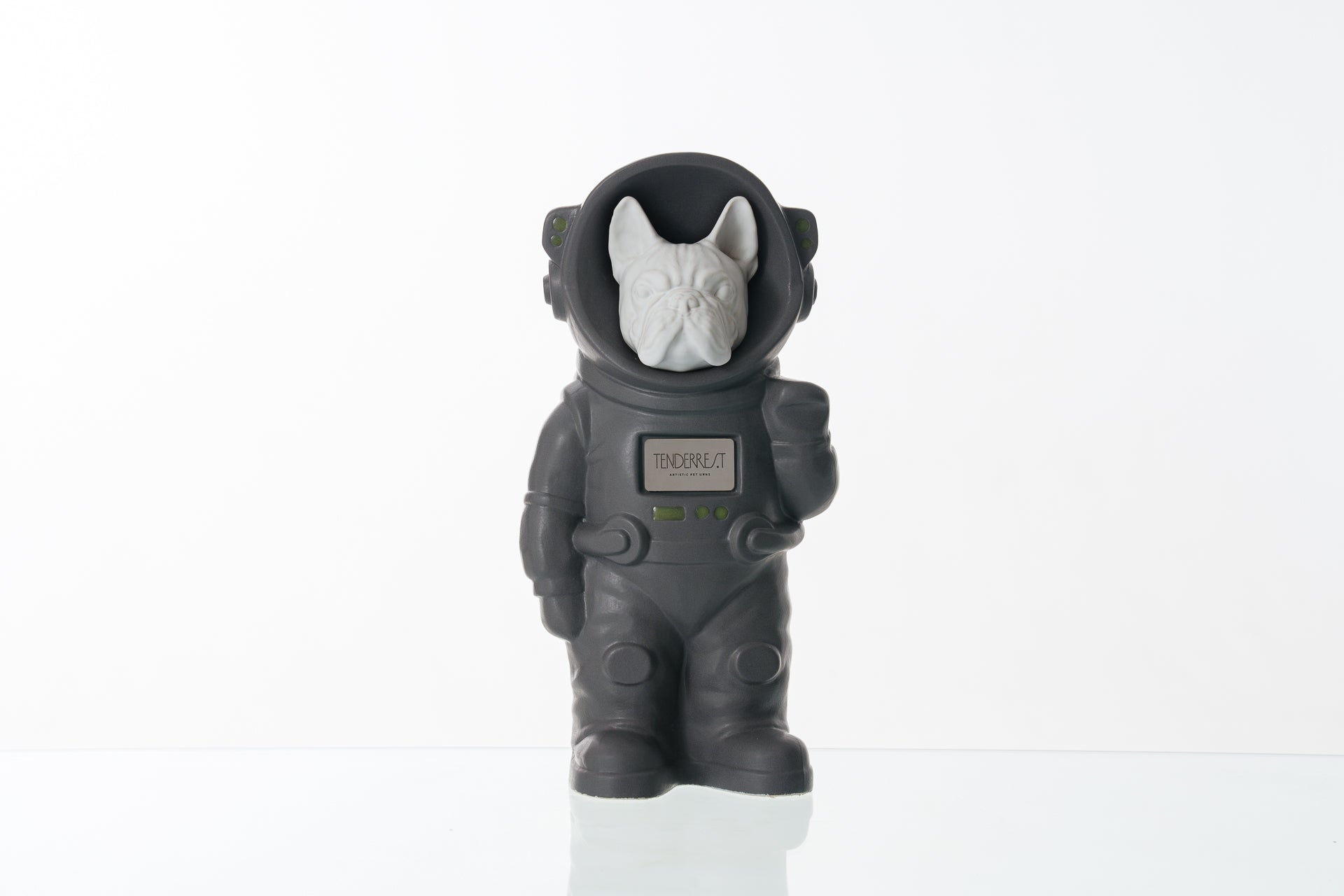 Urn for Ashes Astronaut Dog French Bulldog. Handmade Customisable Dog Cremation Urn. Handmade Astronaut Art Urn. Keepsake for Ashes by TenderRest. Grey Costume