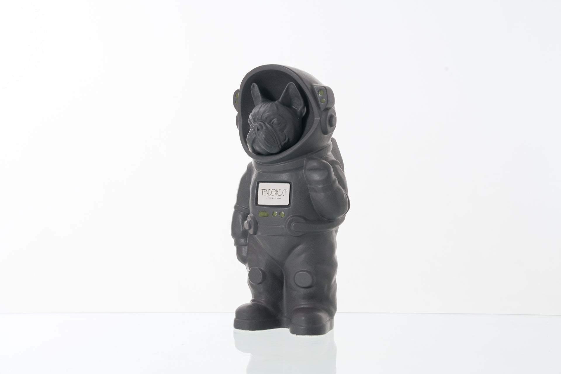 Urn for Ashes Astronaut Dog French Bulldog. Handmade Customisable Dog Cremation Urn. Handmade Astronaut Art Urn. Keepsake for Ashes by TenderRest. Grey Costume