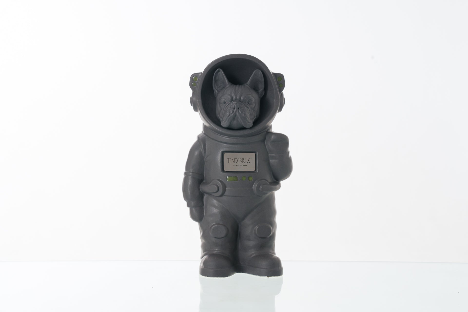 Urn for Ashes Astronaut Dog French Bulldog. Handmade Customisable Dog Cremation Urn. Handmade Astronaut Art Urn. Keepsake for Ashes by TenderRest. Grey Costume