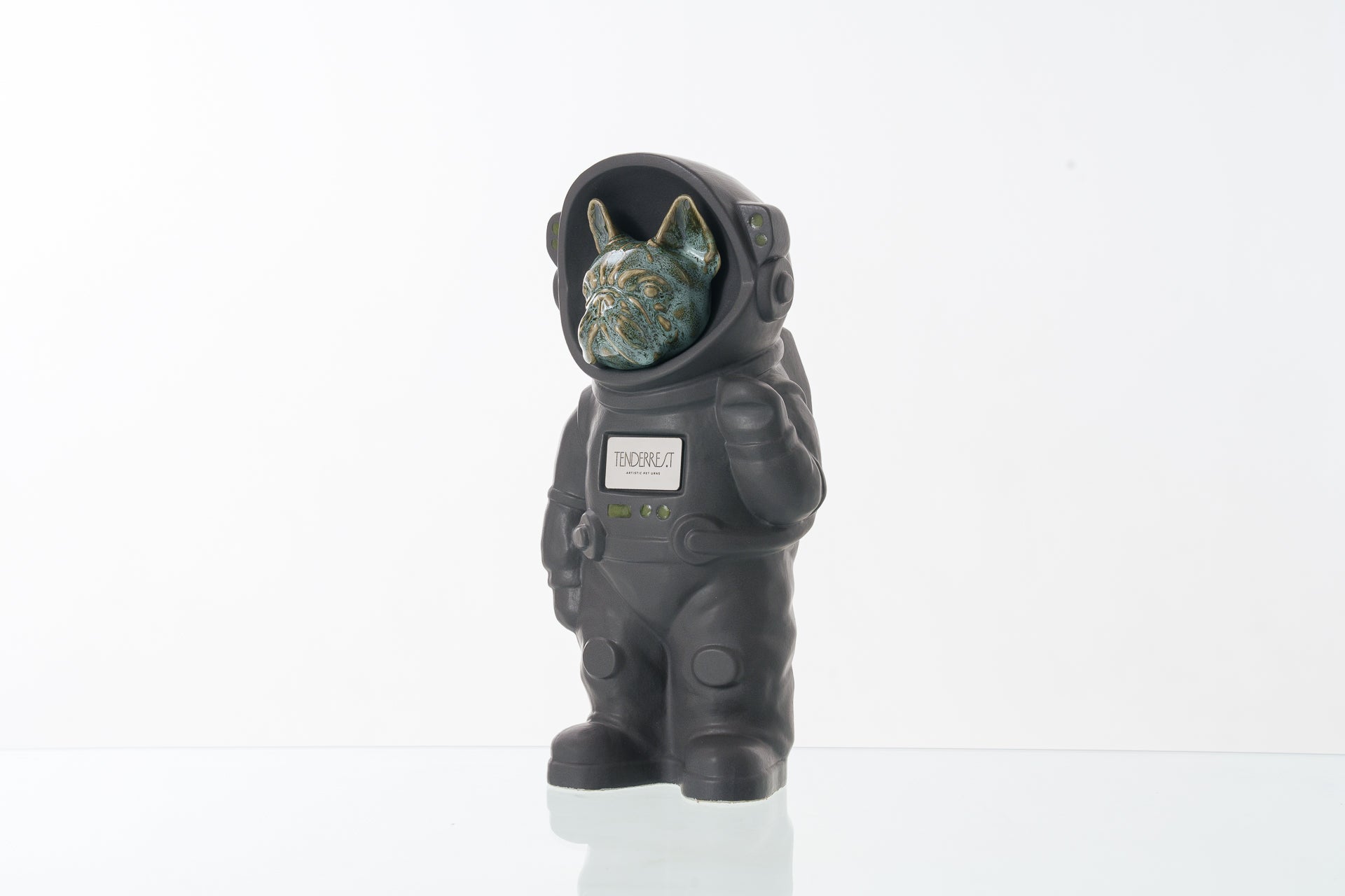 Urn for Ashes Astronaut Dog French Bulldog. Handmade Customisable Dog Cremation Urn. Handmade Astronaut Art Urn. Keepsake for Ashes by TenderRest. Grey Costume