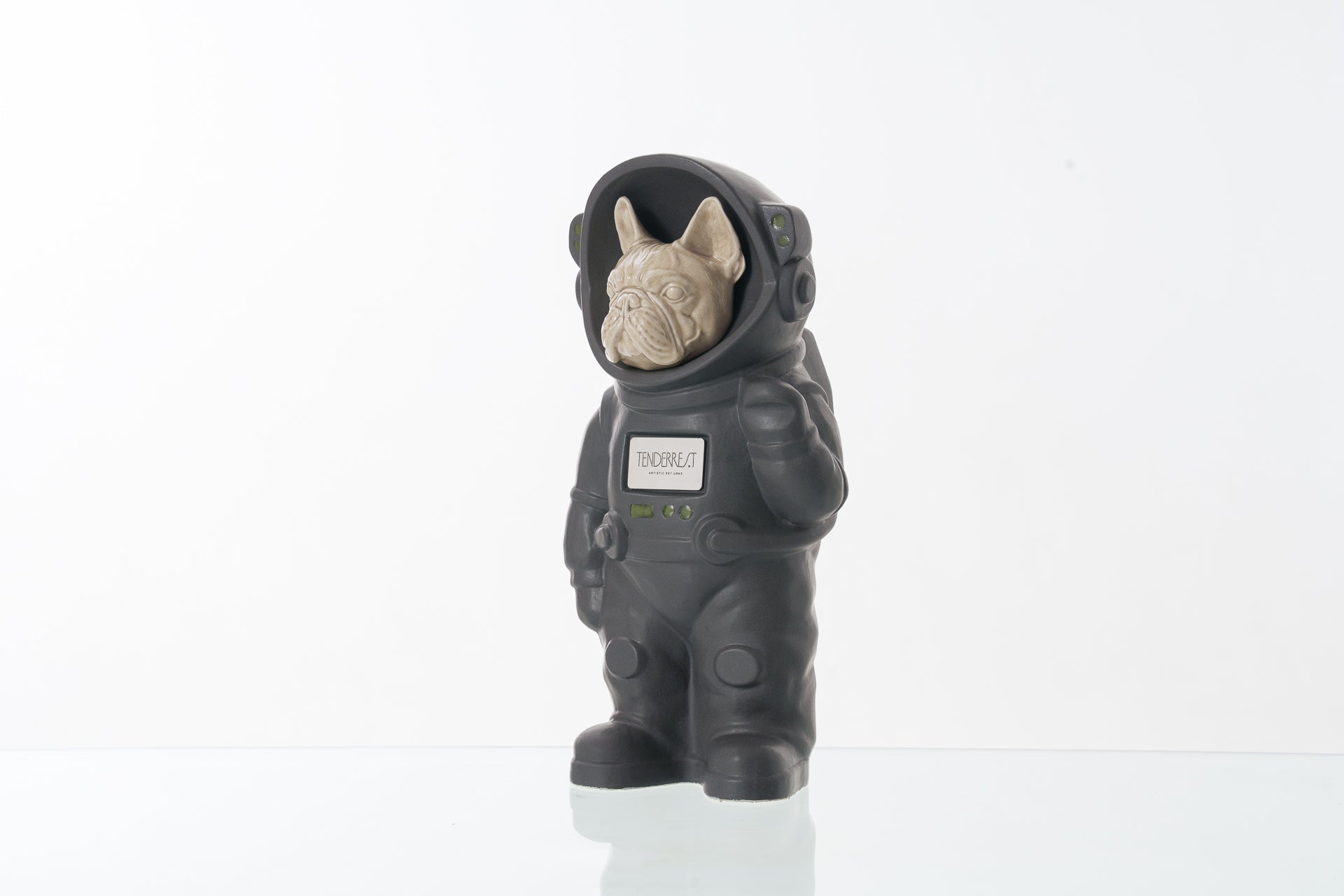 Urn for Ashes Astronaut Dog French Bulldog. Handmade Customisable Dog Cremation Urn. Handmade Astronaut Art Urn. Keepsake for Ashes by TenderRest. Grey Costume
