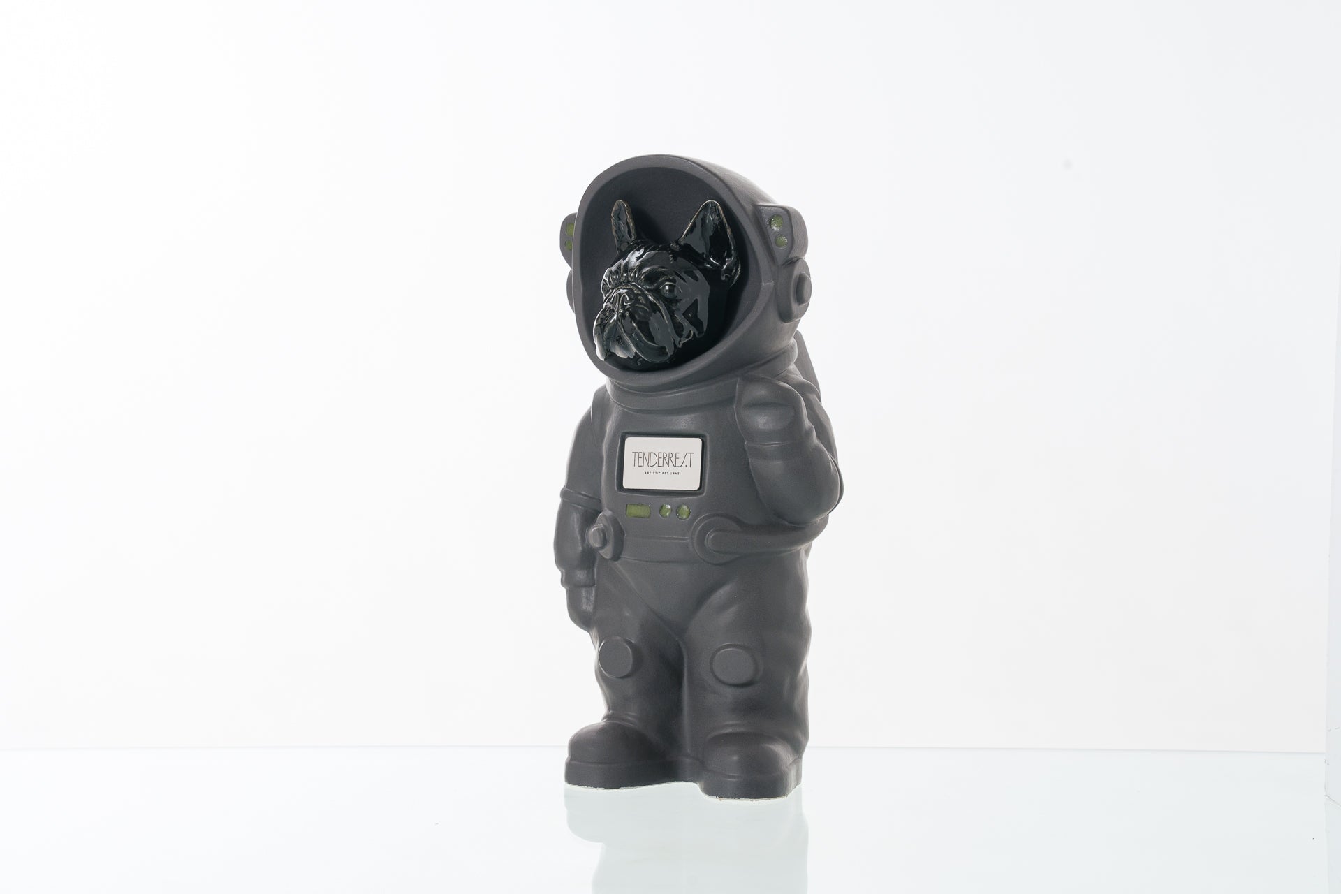 Urn for Ashes Astronaut Dog French Bulldog. Handmade Customisable Dog Cremation Urn. Handmade Astronaut Art Urn. Keepsake for Ashes by TenderRest. Grey costume