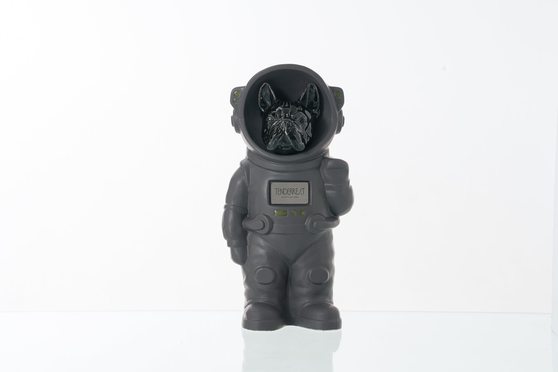Urn for Ashes Astronaut Dog French Bulldog. Handmade Customisable Dog Cremation Urn. Handmade Astronaut Art Urn. Keepsake for Ashes by TenderRest. Grey Costume
