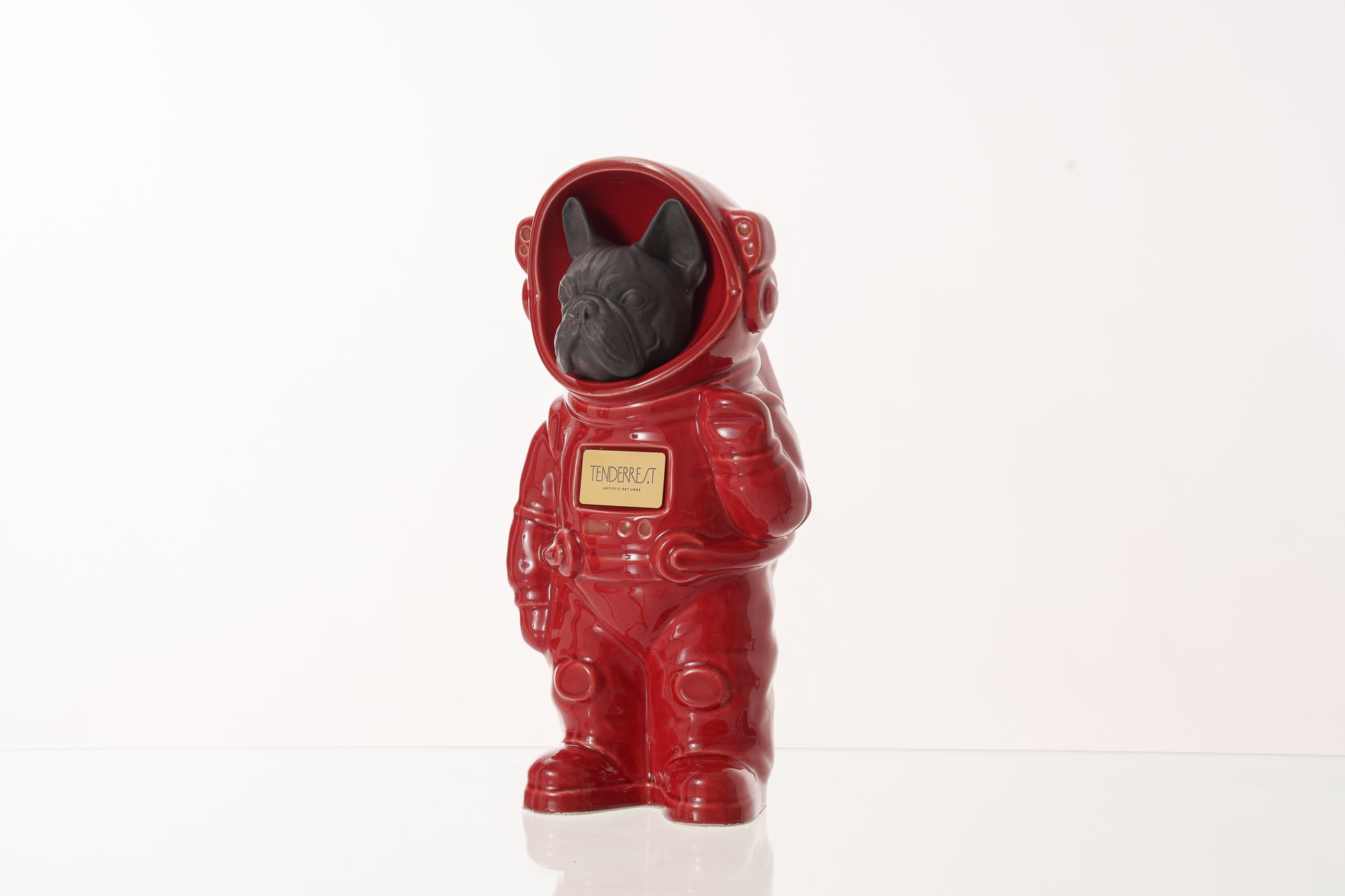 Urn for Ashes Astronaut Dog French Bulldog. Handmade Customisable Dog Cremation Urn. Handmade Astronaut Art Urn. Keepsake for Ashes by TenderRest. Rеd Costume