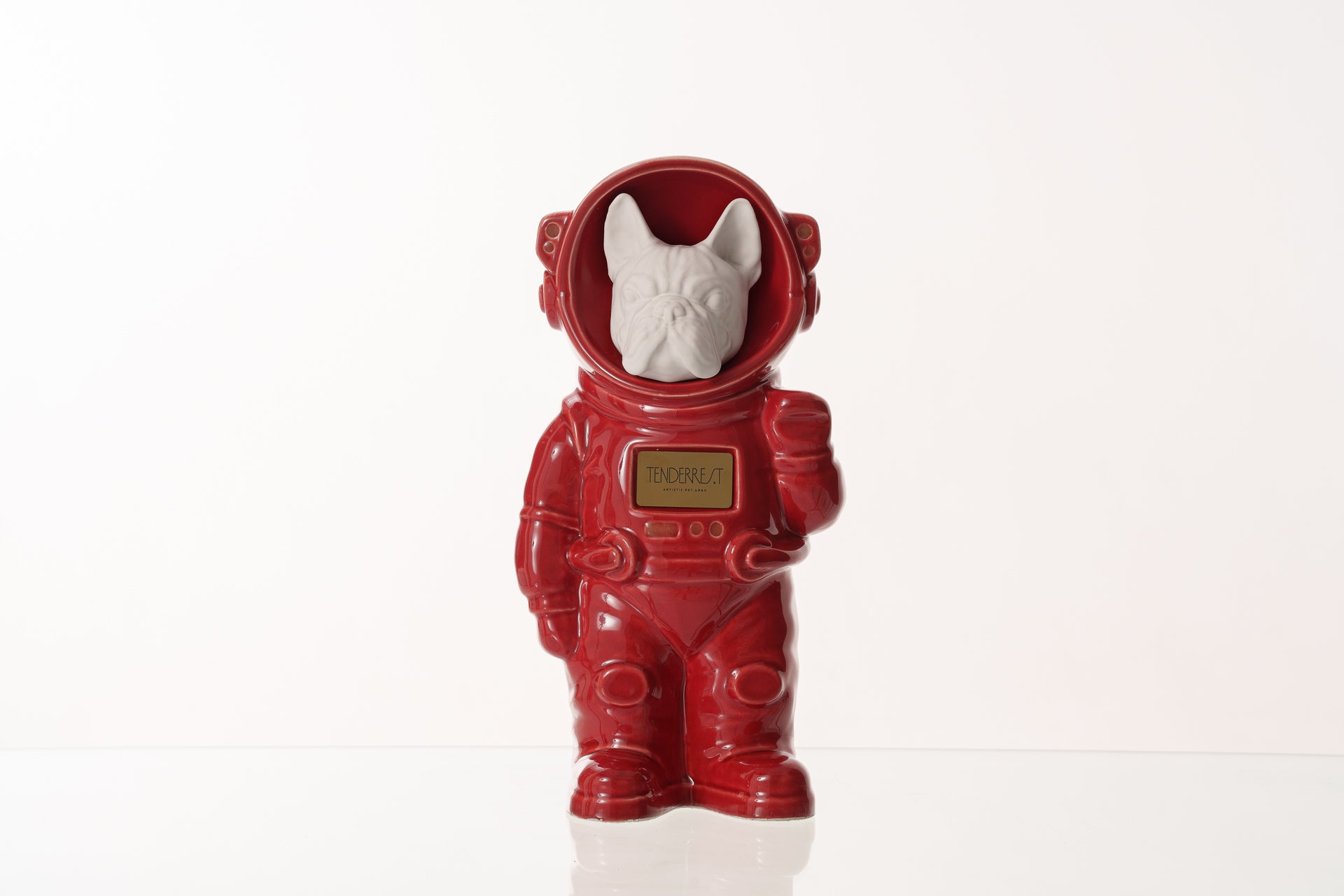 Urn for Ashes Astronaut Dog French Bulldog. Handmade Customisable Dog Cremation Urn. Handmade Astronaut Art Urn. Keepsake for Ashes by TenderRest. Red Costume