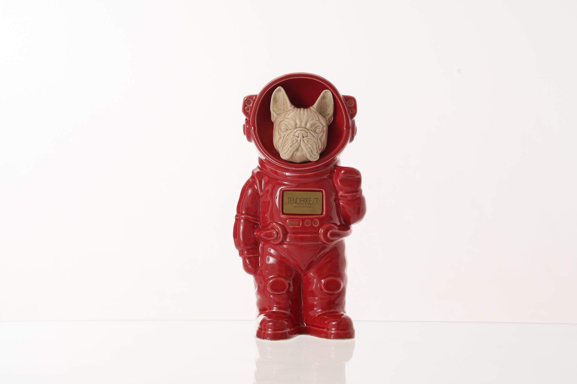 Urn for Ashes Astronaut Dog French Bulldog. Handmade Customisable Dog Cremation Urn. Handmade Astronaut Art Urn. Keepsake for Ashes by TenderRest. Red Costume