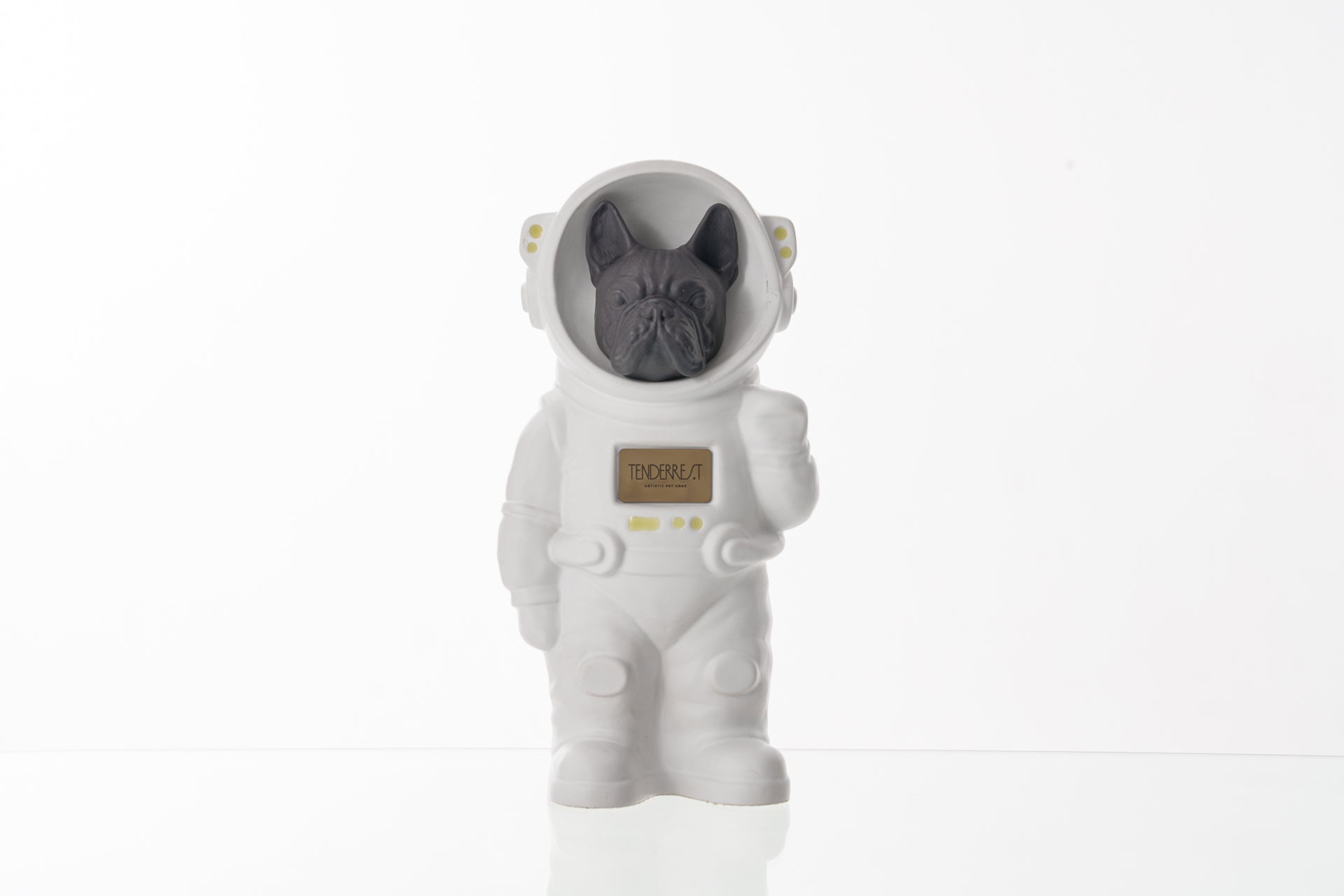 Urn for Ashes Astronaut Dog French Bulldog. Handmade Customisable Dog Cremation Urn. Handmade Astronaut Art Urn. Keepsake for Ashes by TenderRest. White Costume