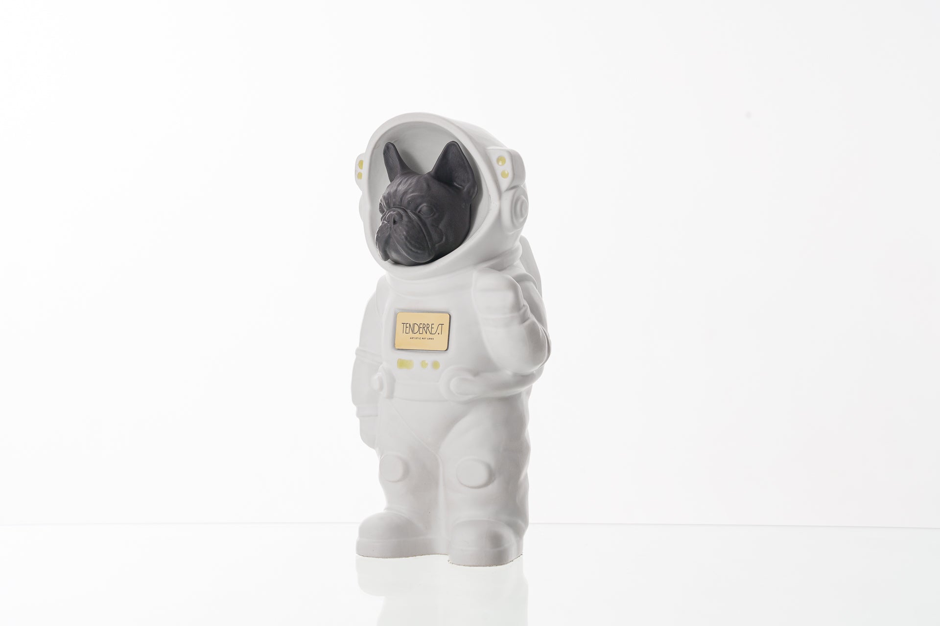 Urn for Ashes Astronaut Dog French Bulldog. Handmade Customisable Dog Cremation Urn. Handmade Astronaut Art Urn. Keepsake for Ashes by TenderRest. White Costume