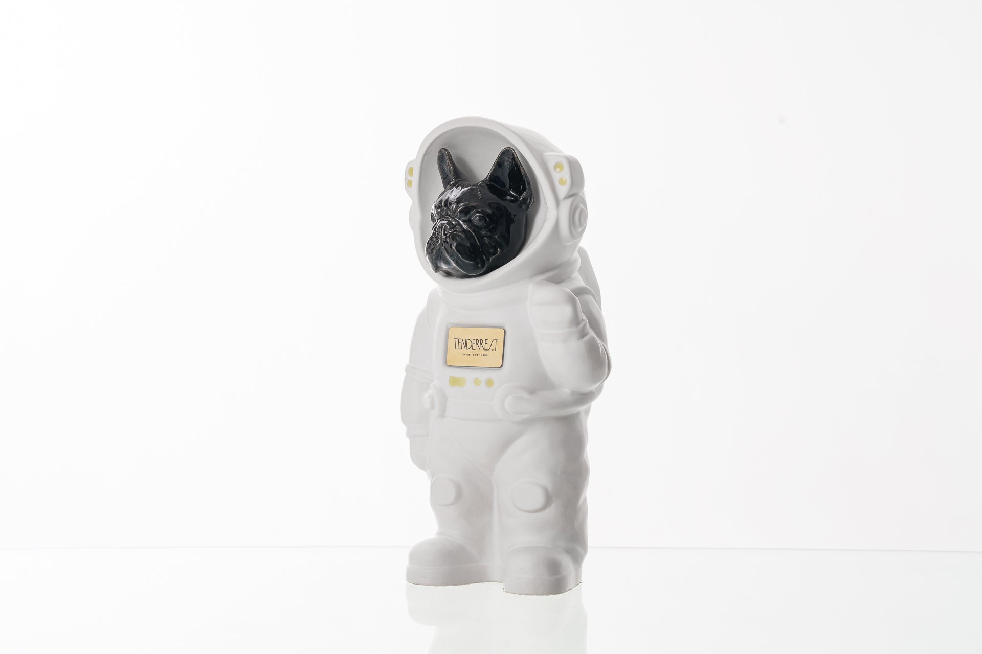 Urn for Ashes Astronaut Dog French Bulldog. Handmade Customisable Dog Cremation Urn. Handmade Astronaut Art Urn. Keepsake for Ashes by TenderRest. White Costume