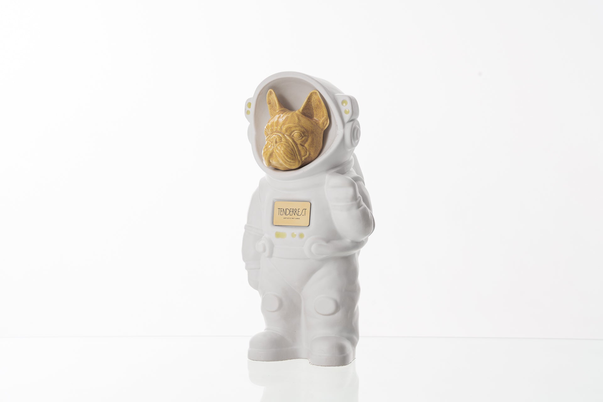 Urn for Ashes Astronaut Dog French Bulldog. Handmade Customisable Dog Cremation Urn. Handmade Astronaut Art Urn. Keepsake for Ashes by TenderRest. White Costume