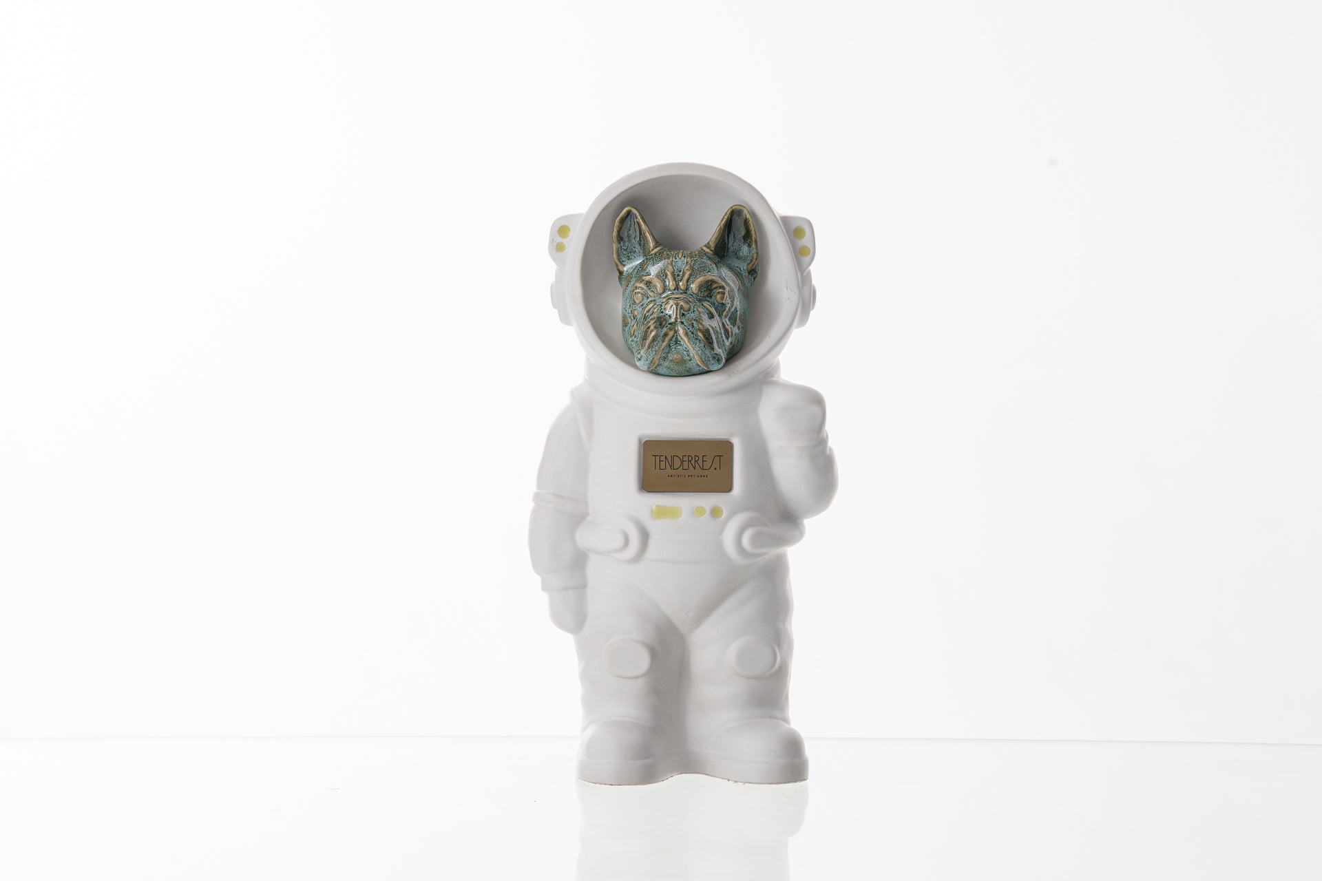 Urn for Ashes Astronaut Dog French Bulldog. Handmade Customisable Dog Cremation Urn. Handmade Astronaut Art Urn. Keepsake for Ashes by TenderRest. White Costume