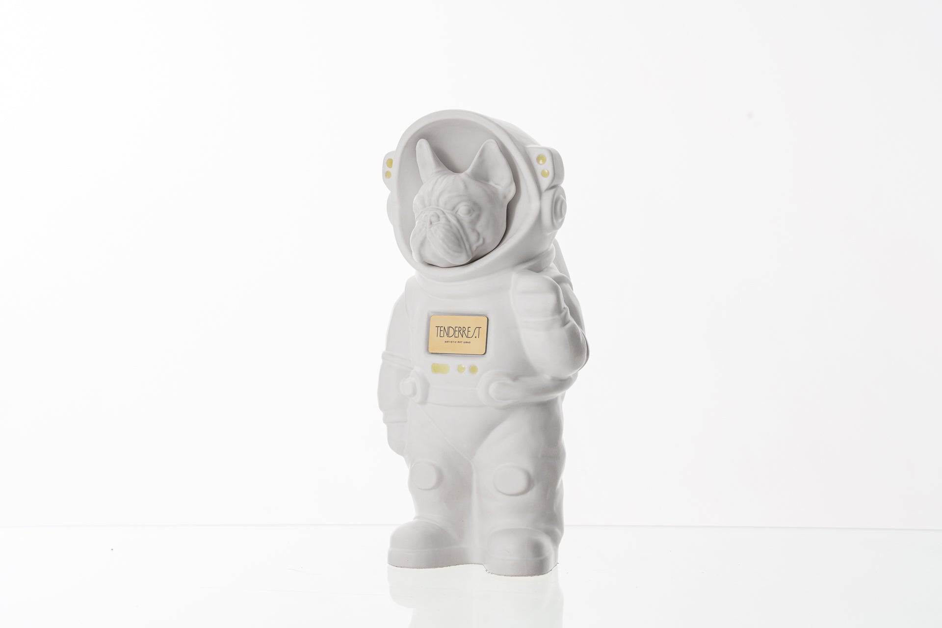 Urn for Ashes Astronaut Dog French Bulldog. Handmade Customisable Dog Cremation Urn. Handmade Astronaut Art Urn. Keepsake for Ashes by TenderRest. White Costume
